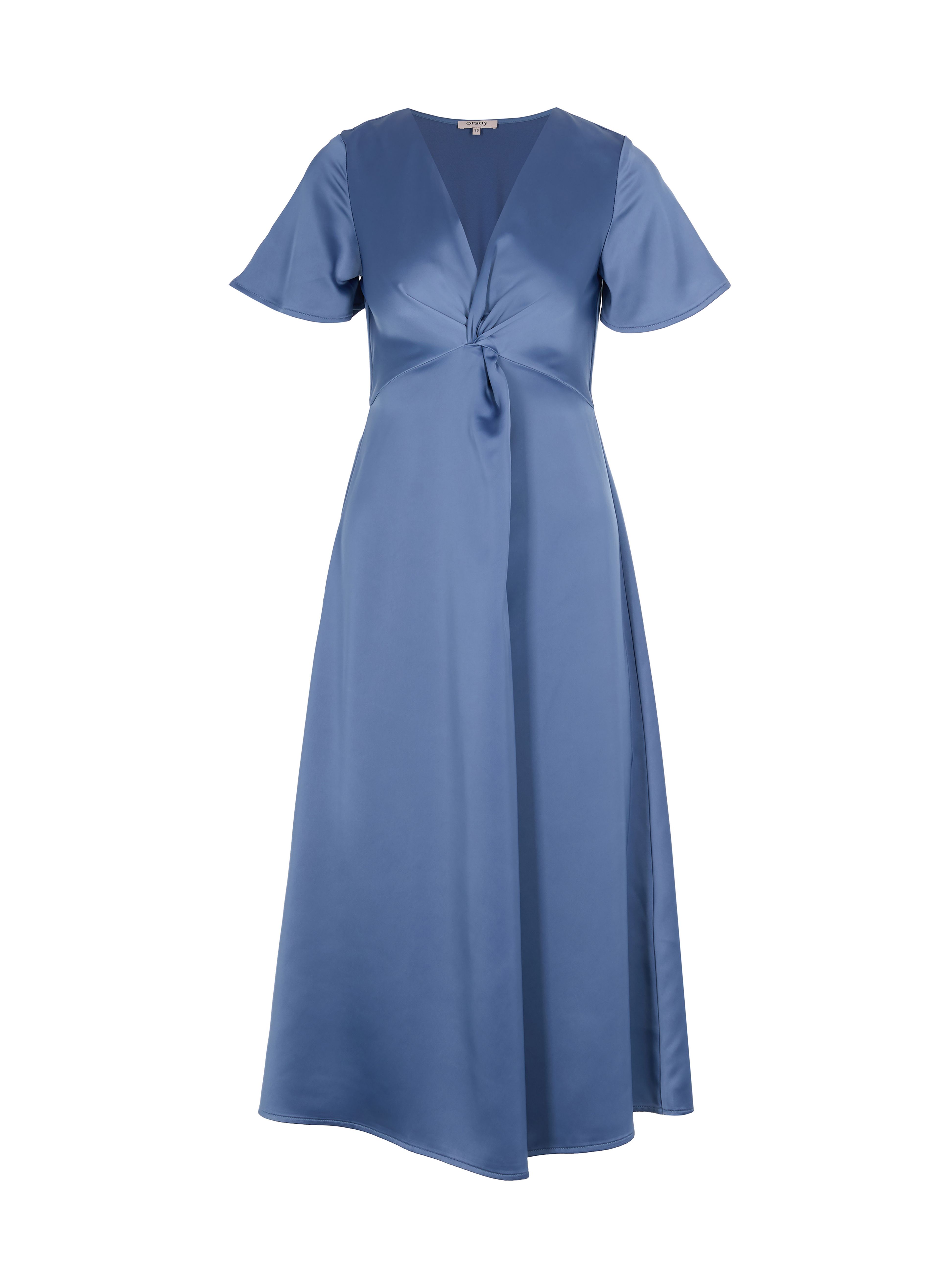 Blaues Damen-Midikleid mit kurzem Arm ORSAY - 006