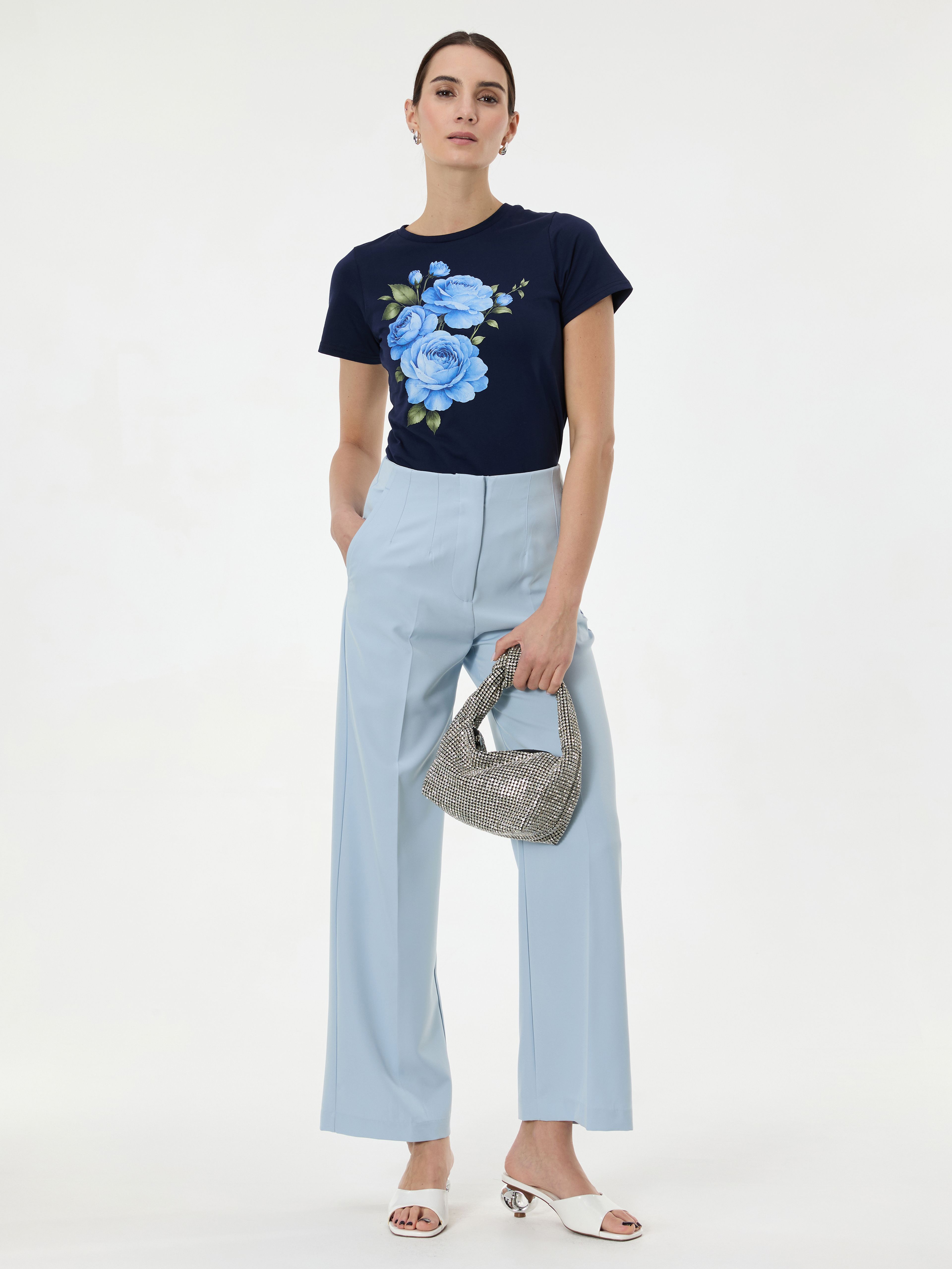 Jasnoniebieskie damskie spodnie ORSAY