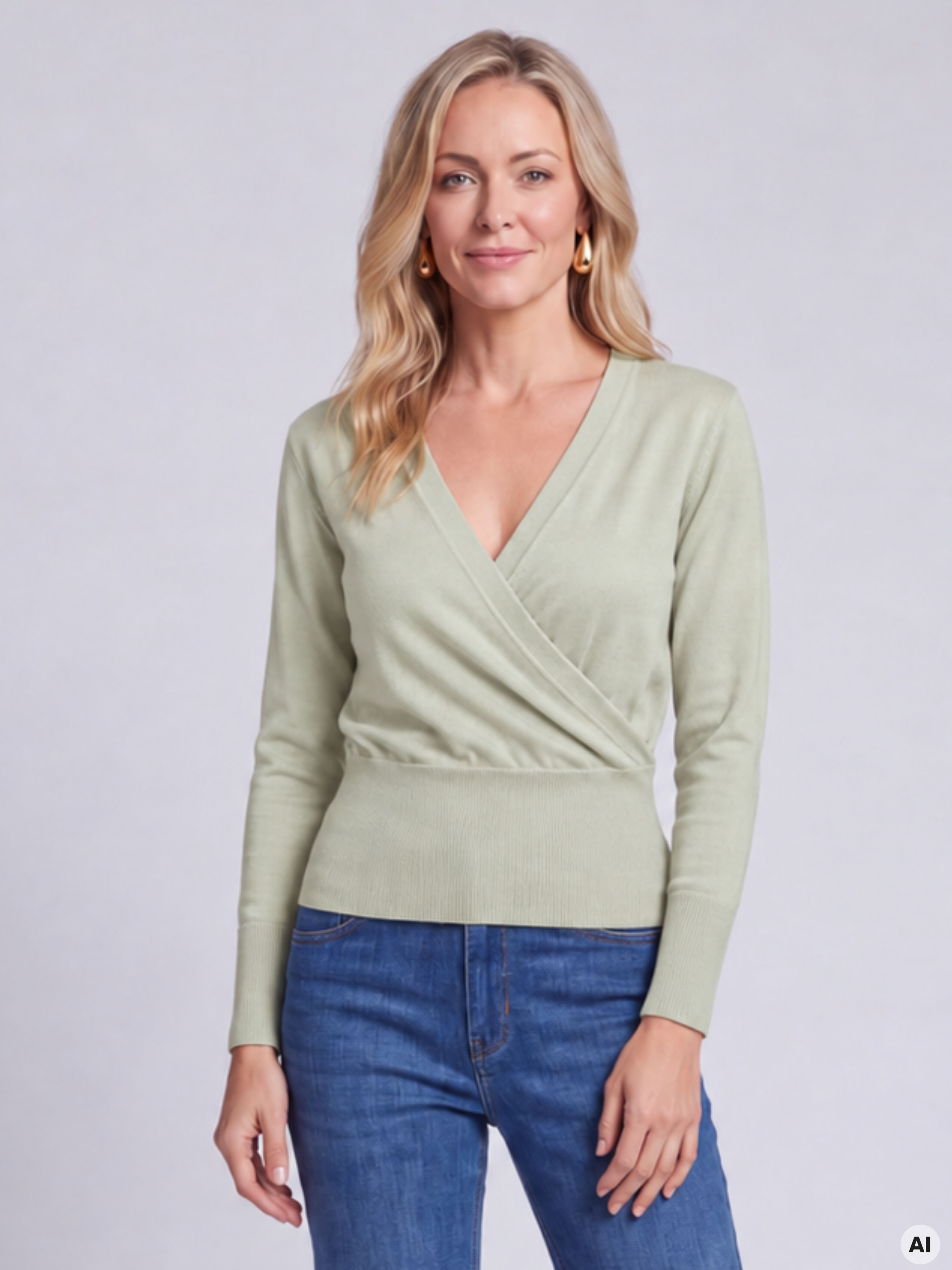 Cardigan pentru femei verde deschis cu mâneci lungi ORSAY - 001