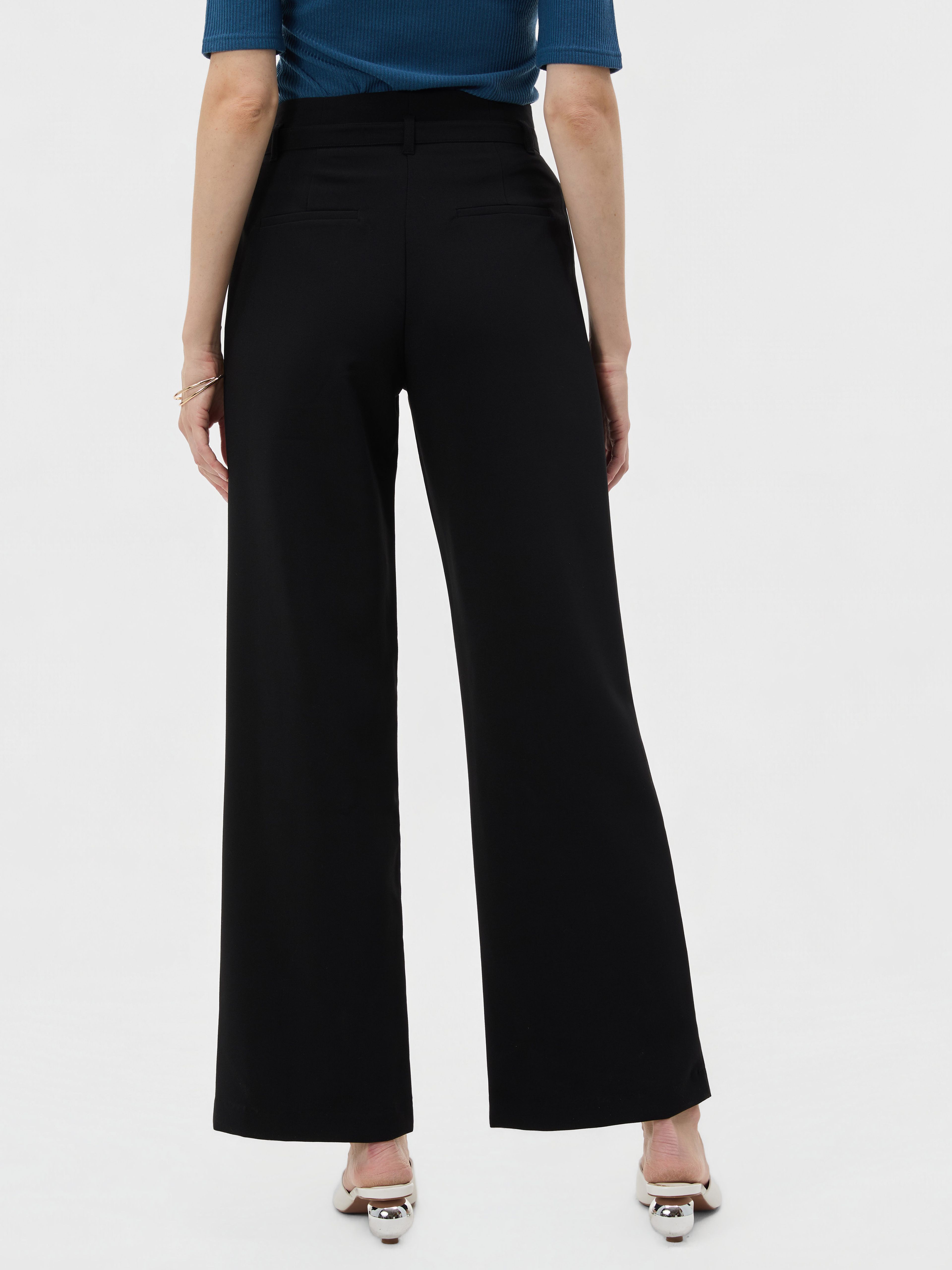 Schwarze Damenhose mit weitem Bein und hohem Bund ORSAY - 003