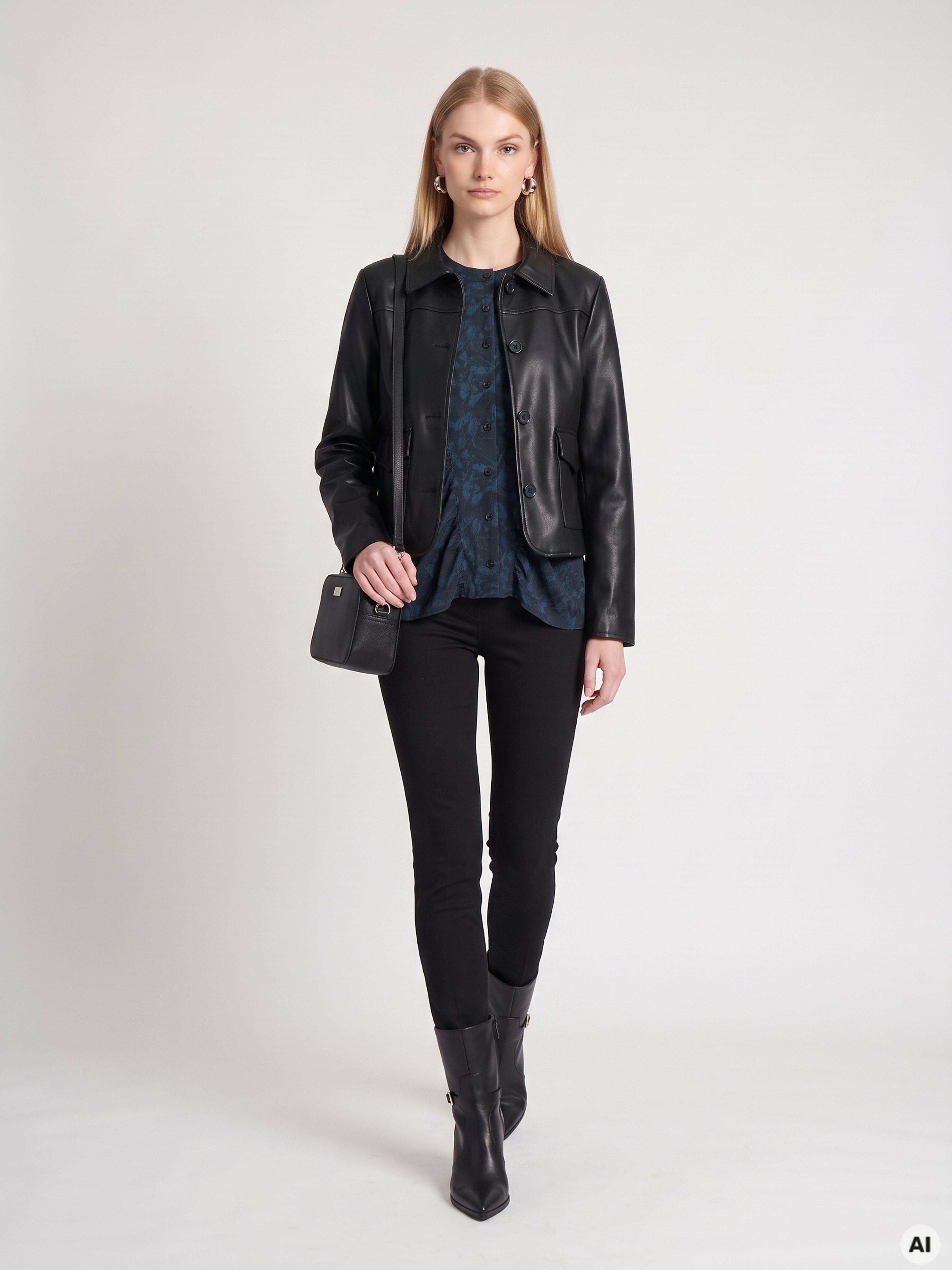 Modra ženska bluza z dolgimi rokavi ORSAY - 005