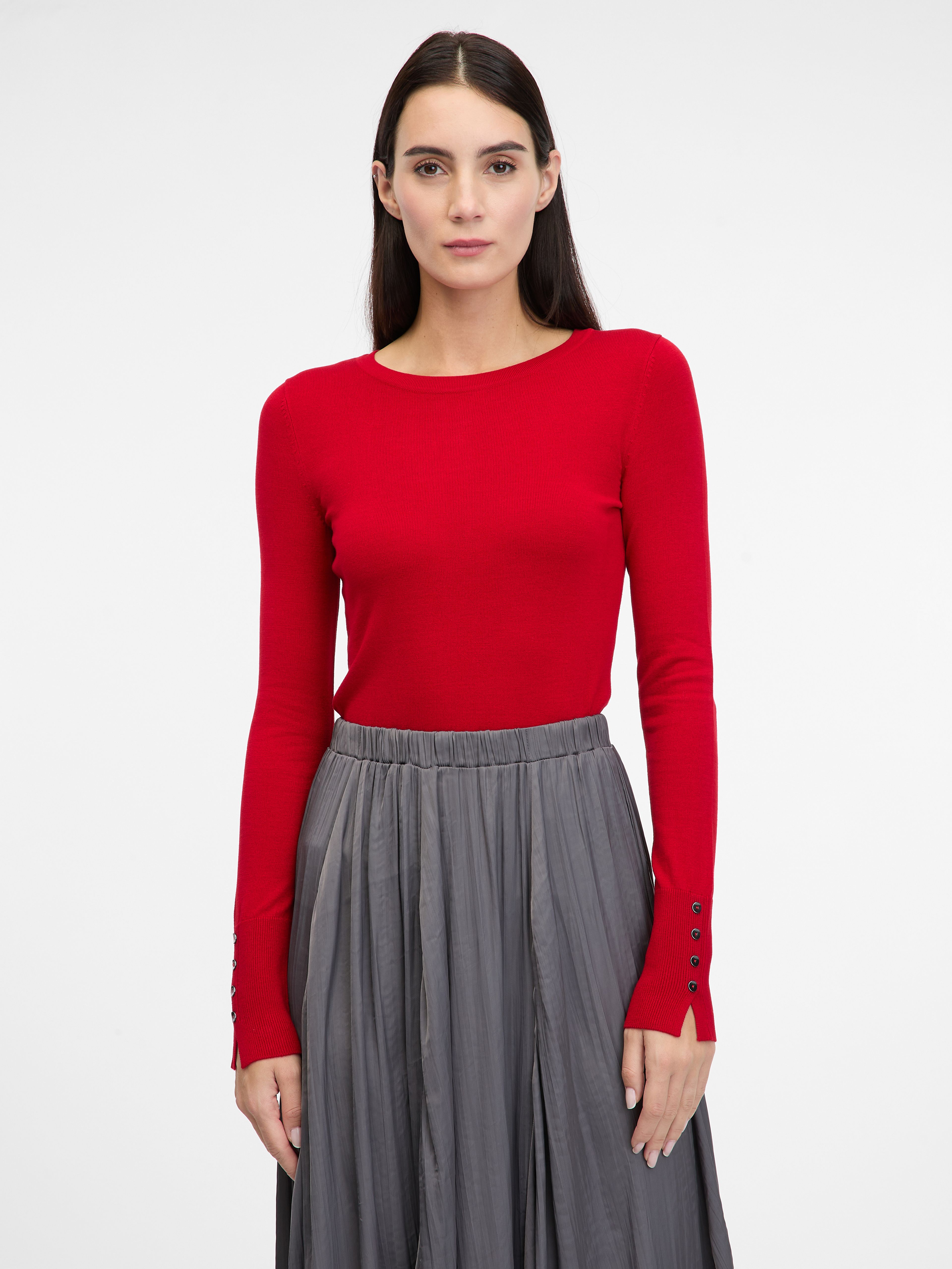 Czerwony sweter damski ORSAY