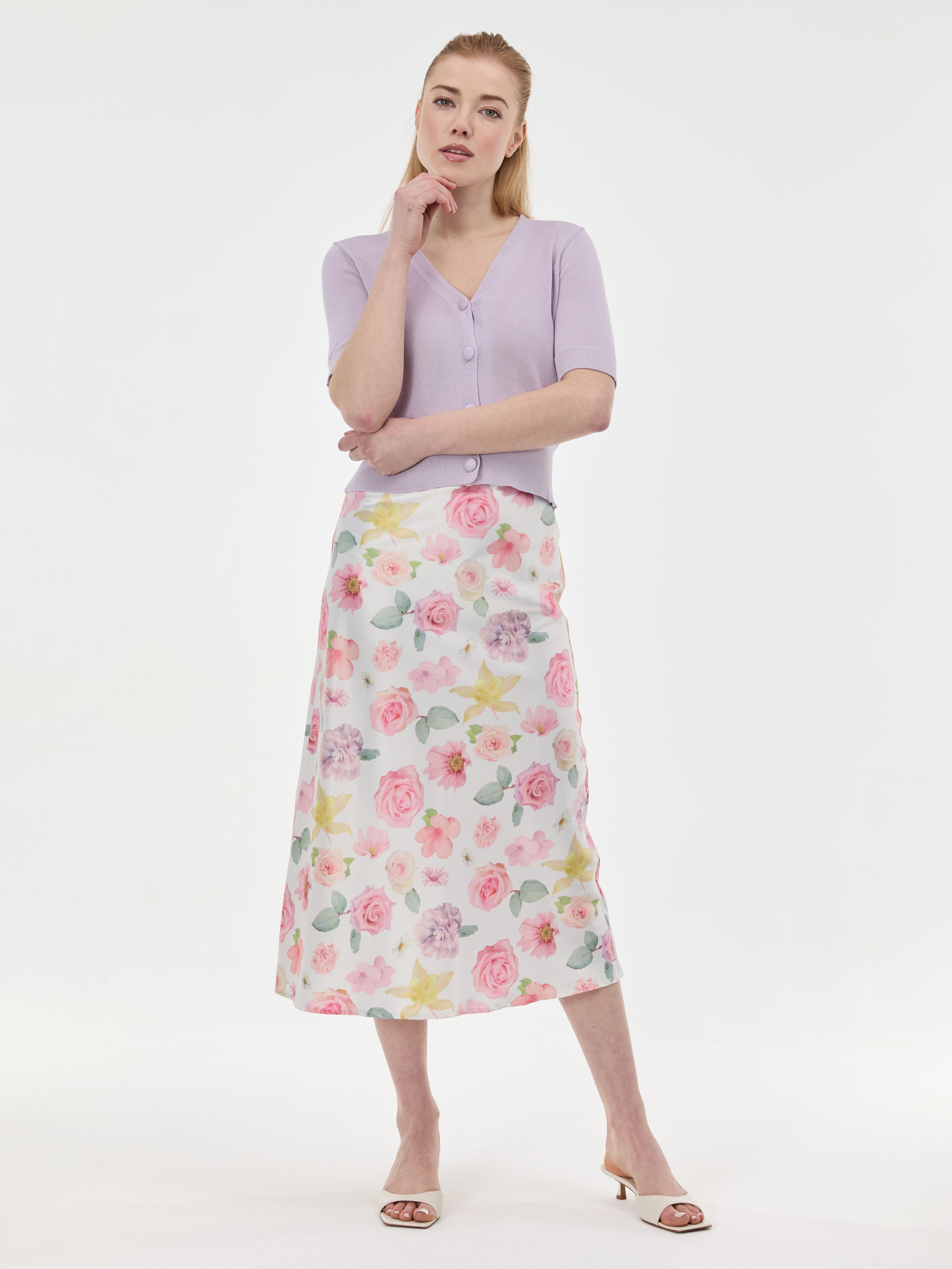 Růžová dámská vzorovaná sukně ORSAY