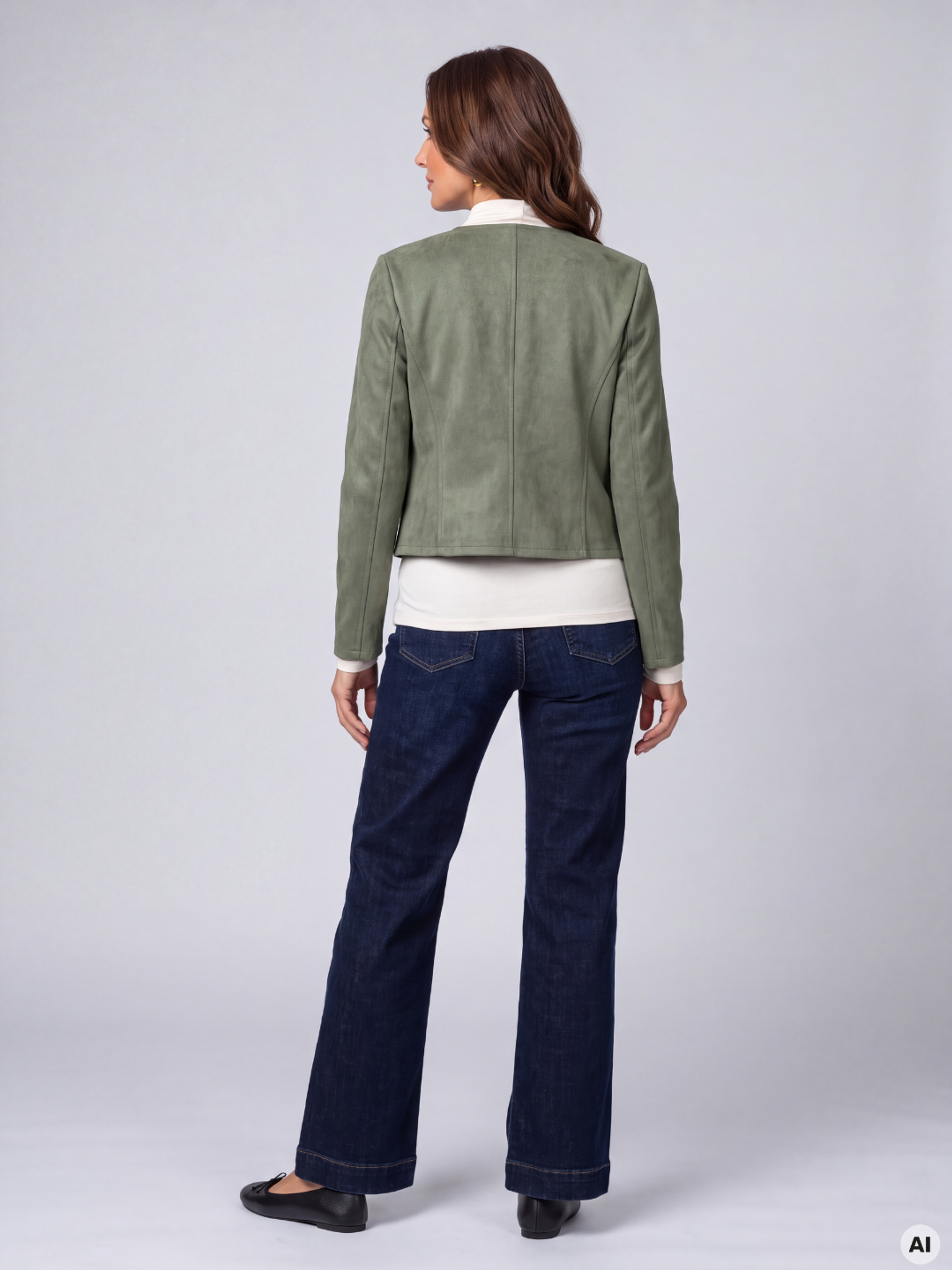 Khakifarbenes Damen-Bolero mit langen Ärmeln ORSAY - 003