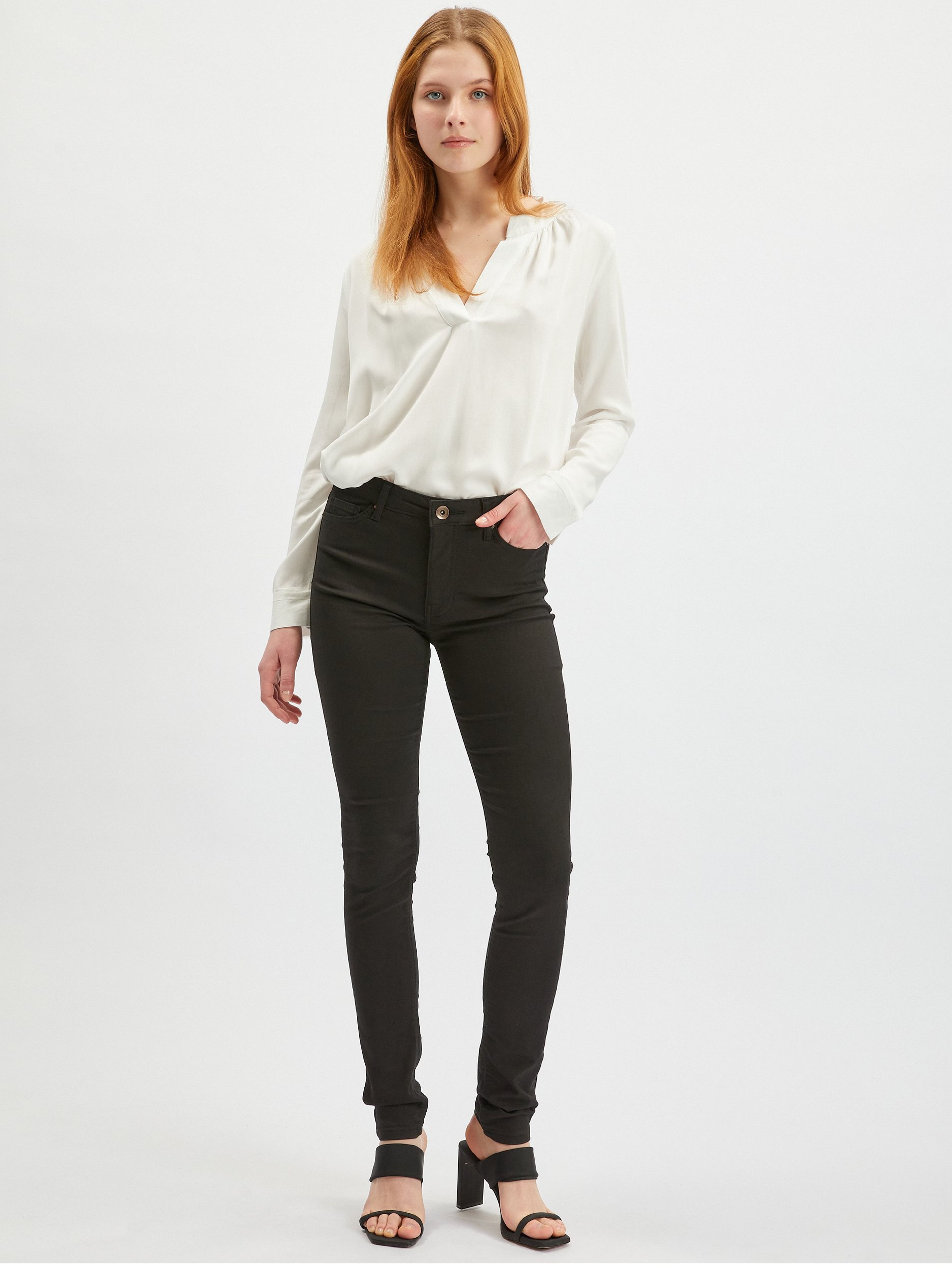 Czarne damskie spodnie skinny fit ORSAY