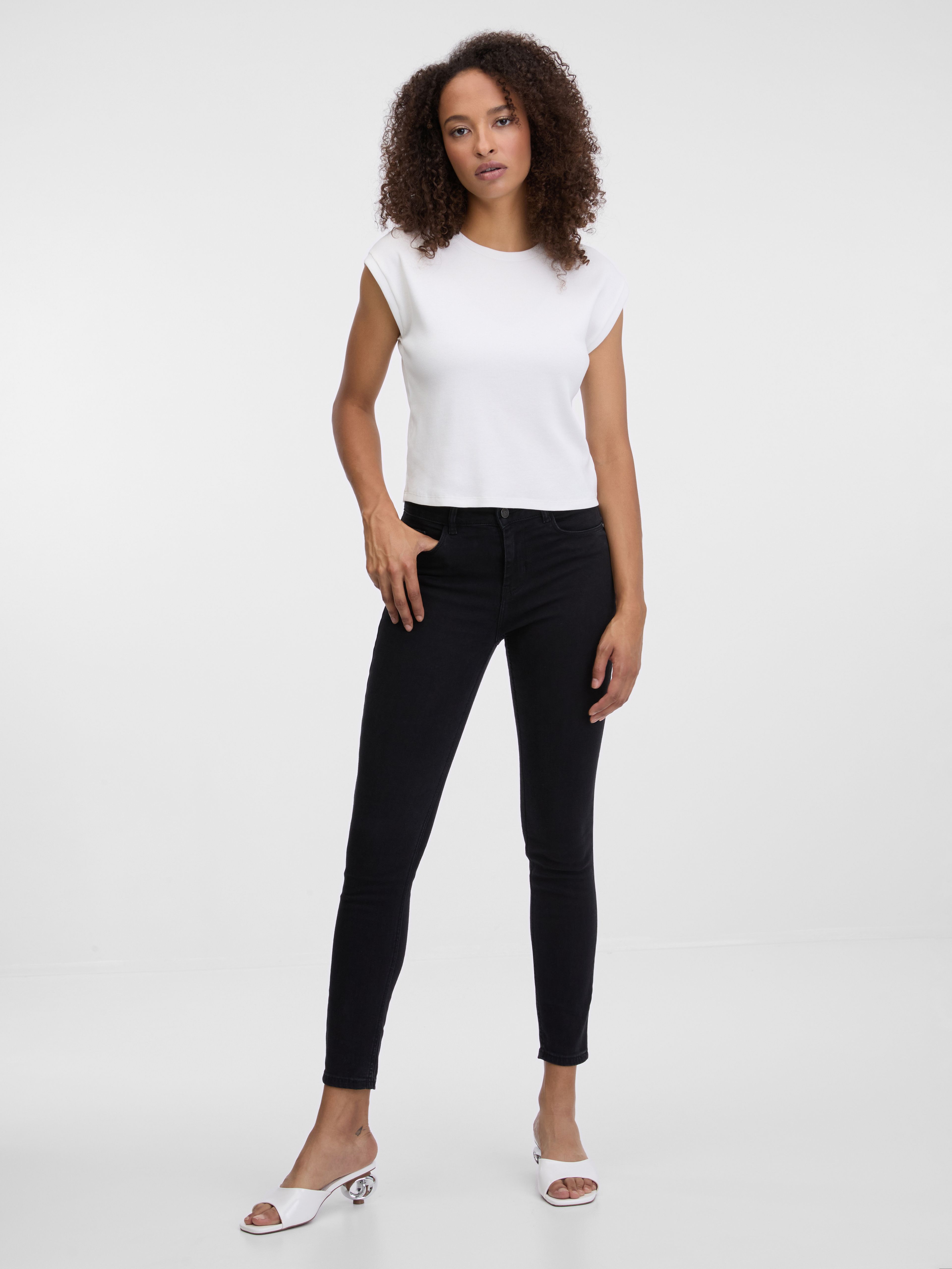 Czarne damskie jeansy skinny fit ORSAY
