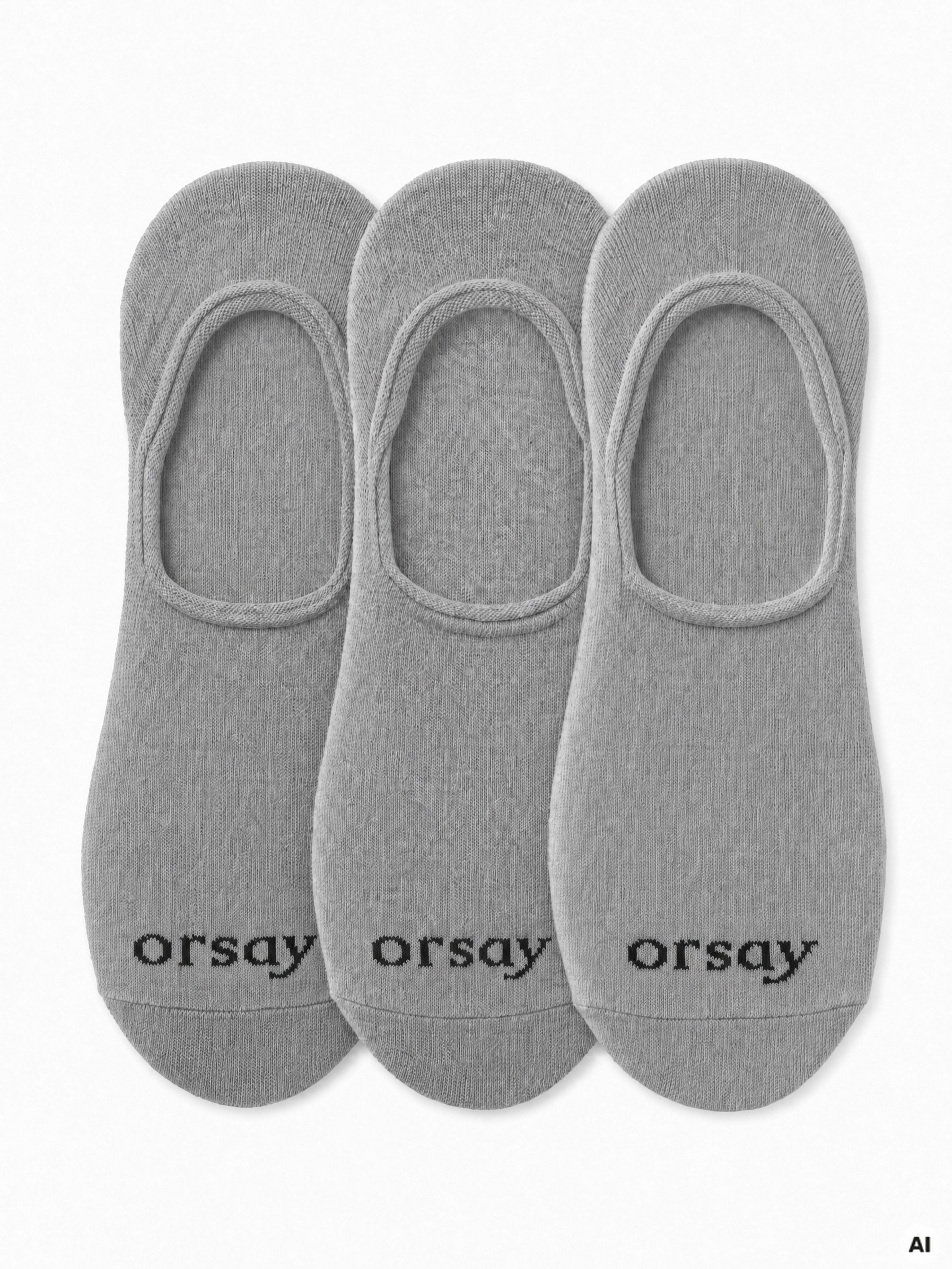 Graue Damen-Füßlinge 3er-Pack ORSAY - 001