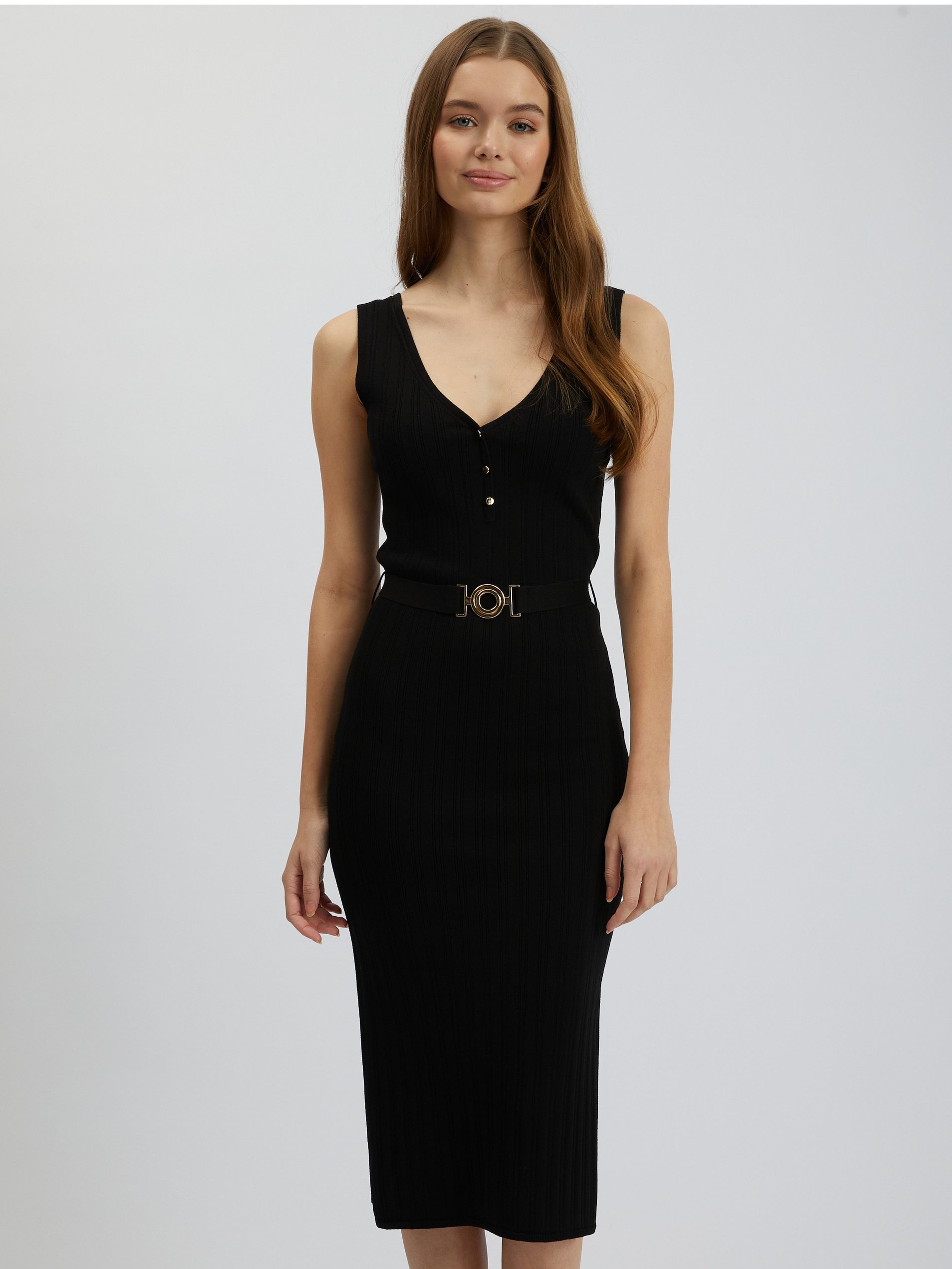 Schwarzes Damen-Pulloverkleid ORSAY