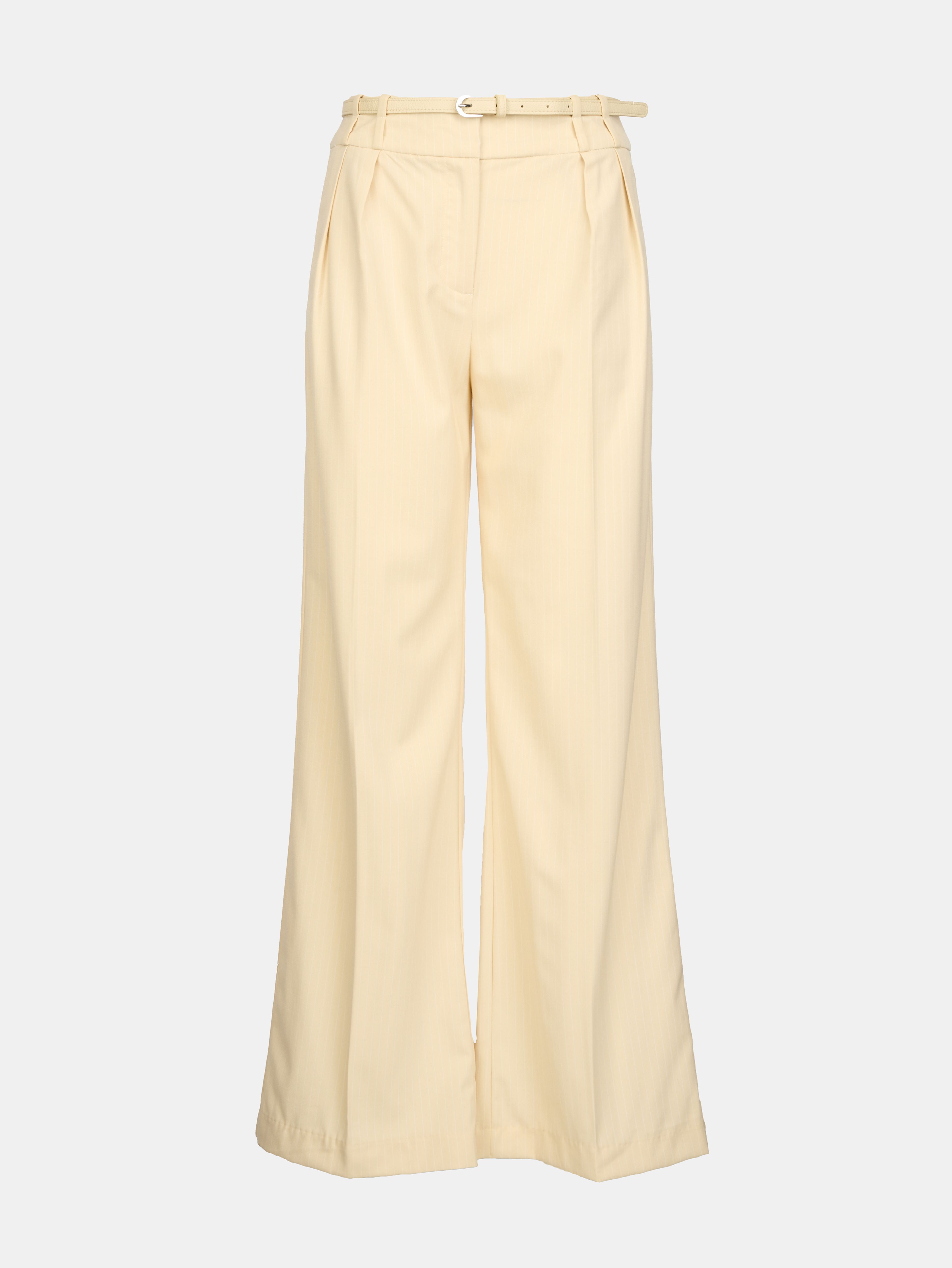 Kremowe damskie szerokie spodnie w paski ORSAY