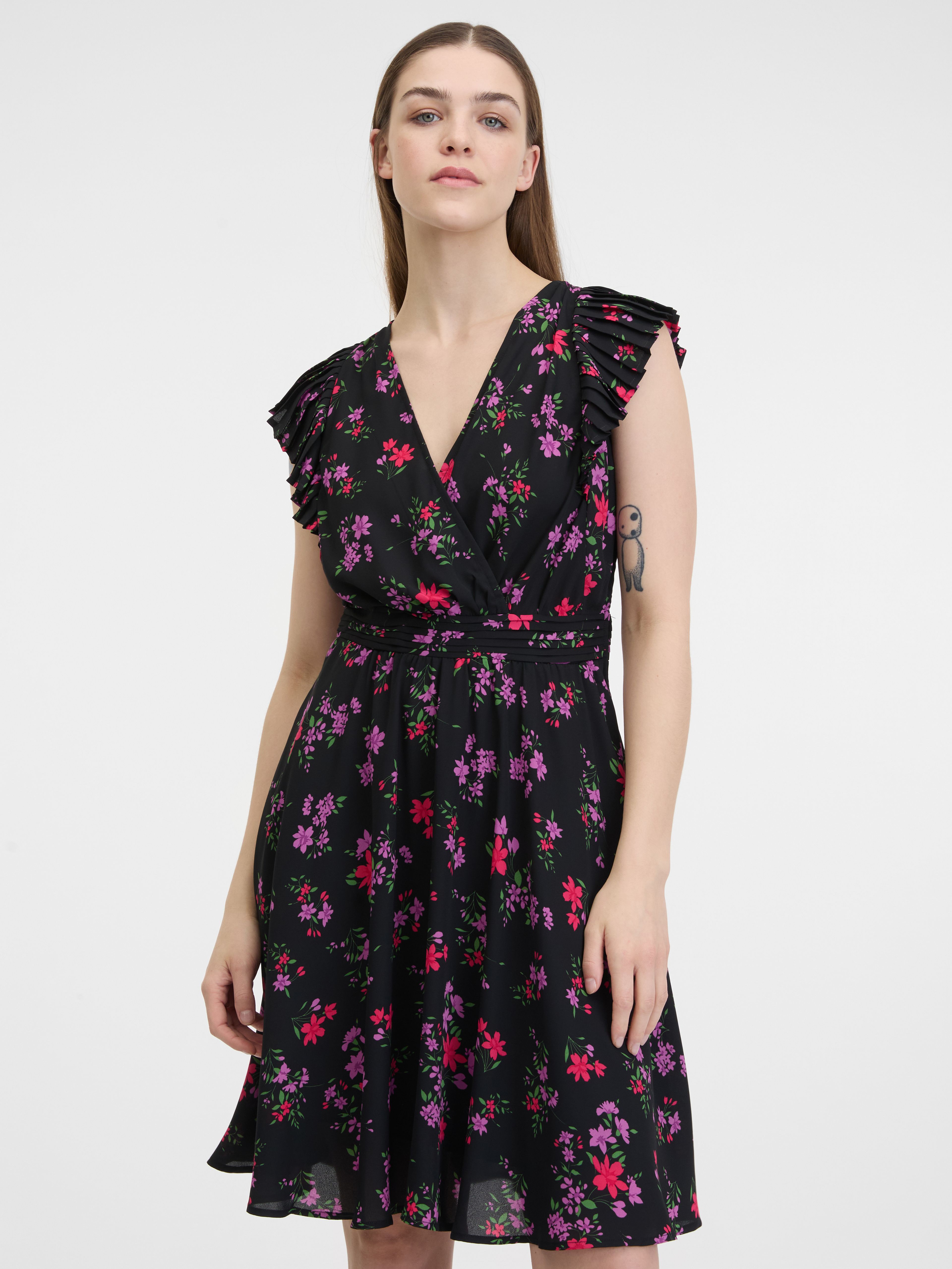 Rochie florală de damă neagră ORSAY