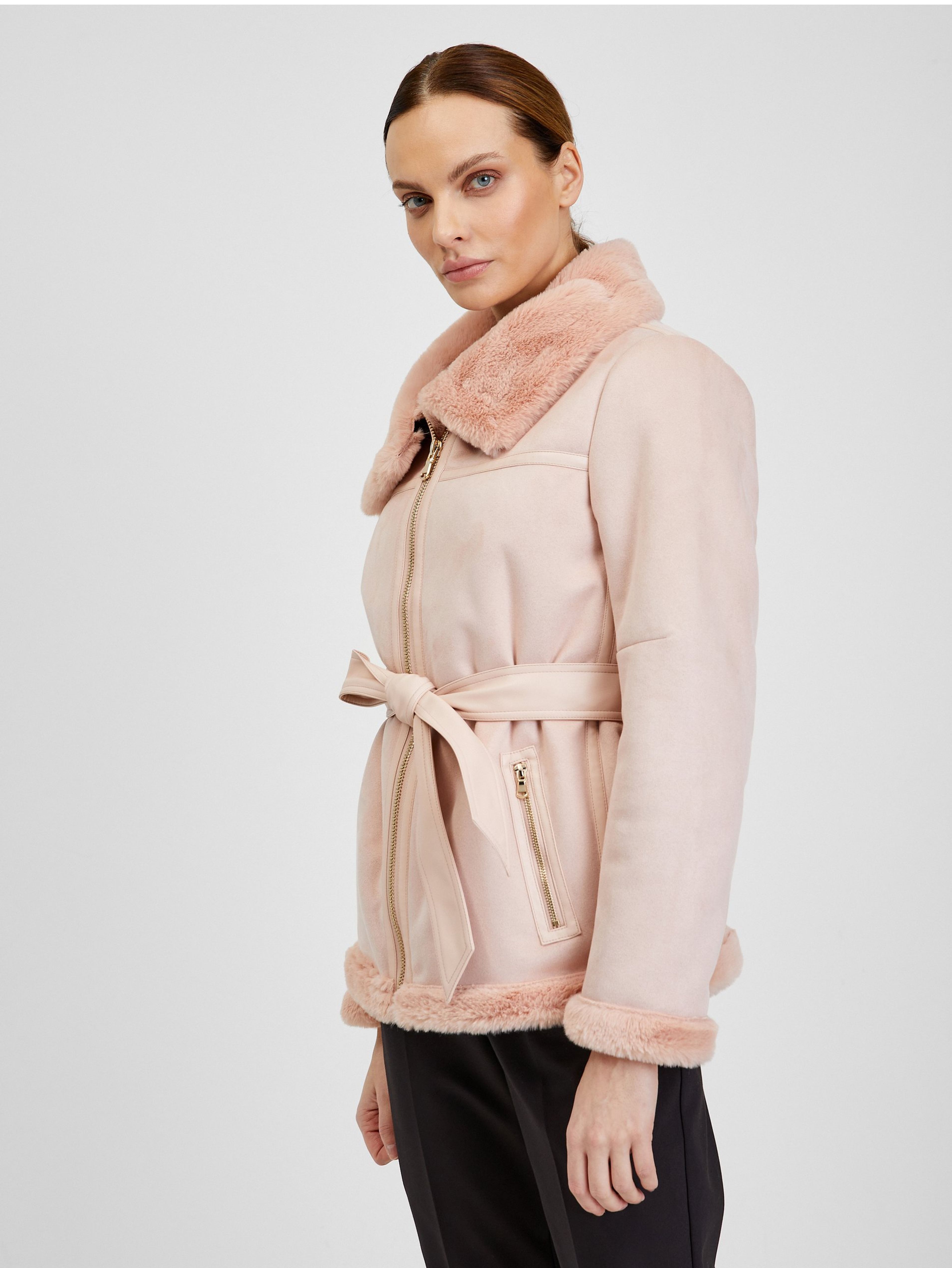 Rosa Damen-Wildlederjacke ORSAY