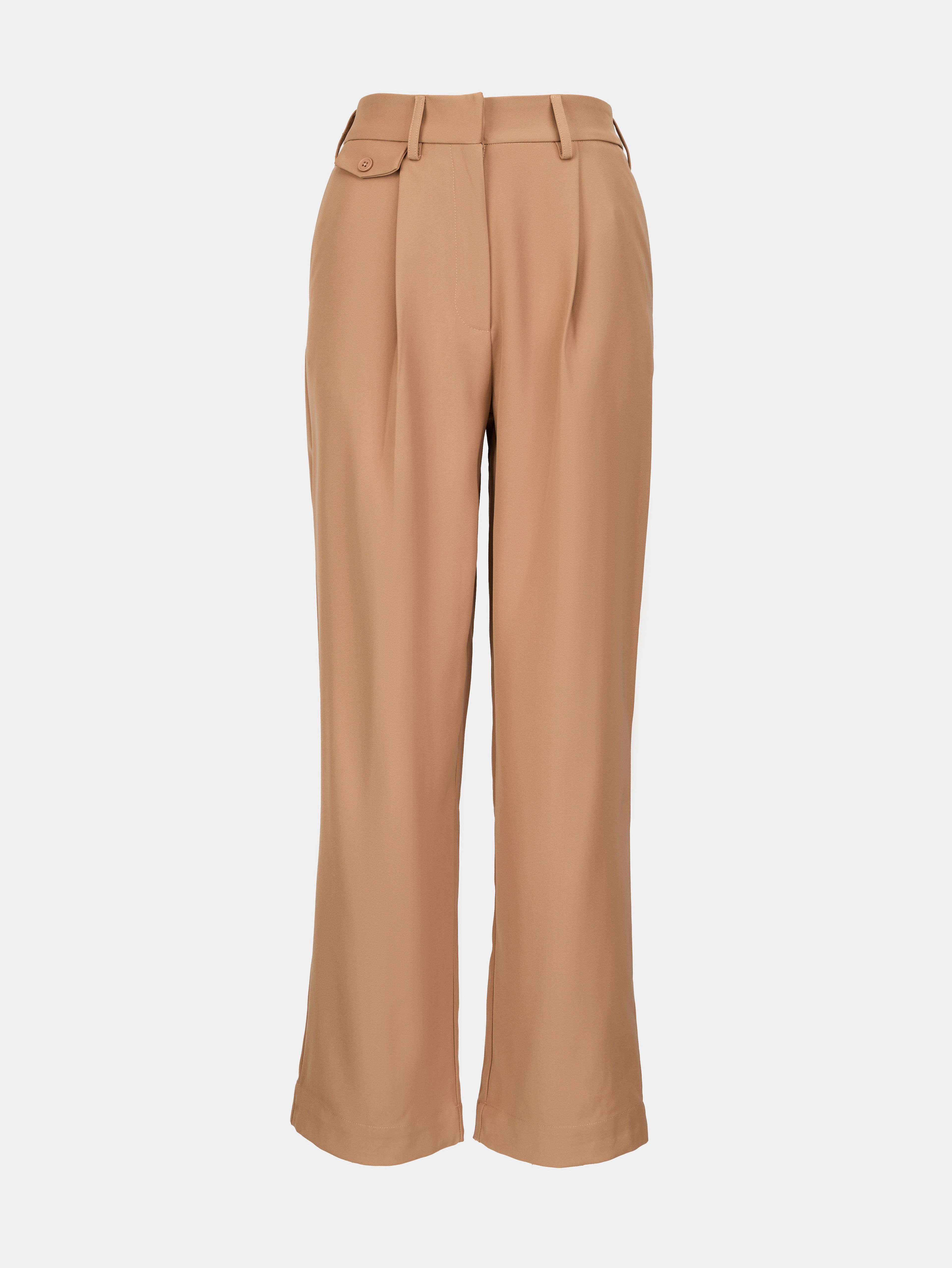 Jasnobrązowe damskie szerokie spodnie ORSAY