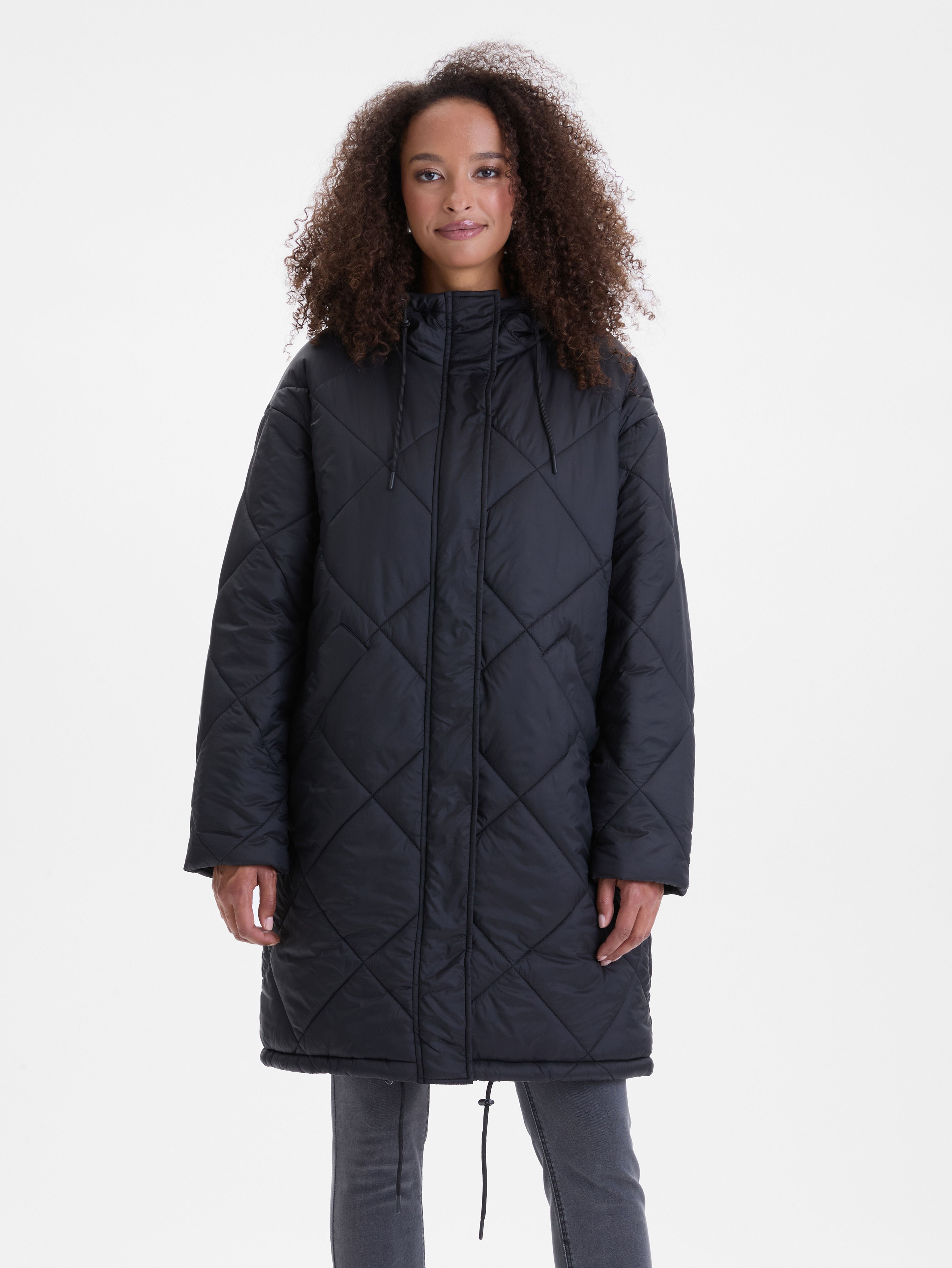 Črn ženski prešiti plašč ORSAY