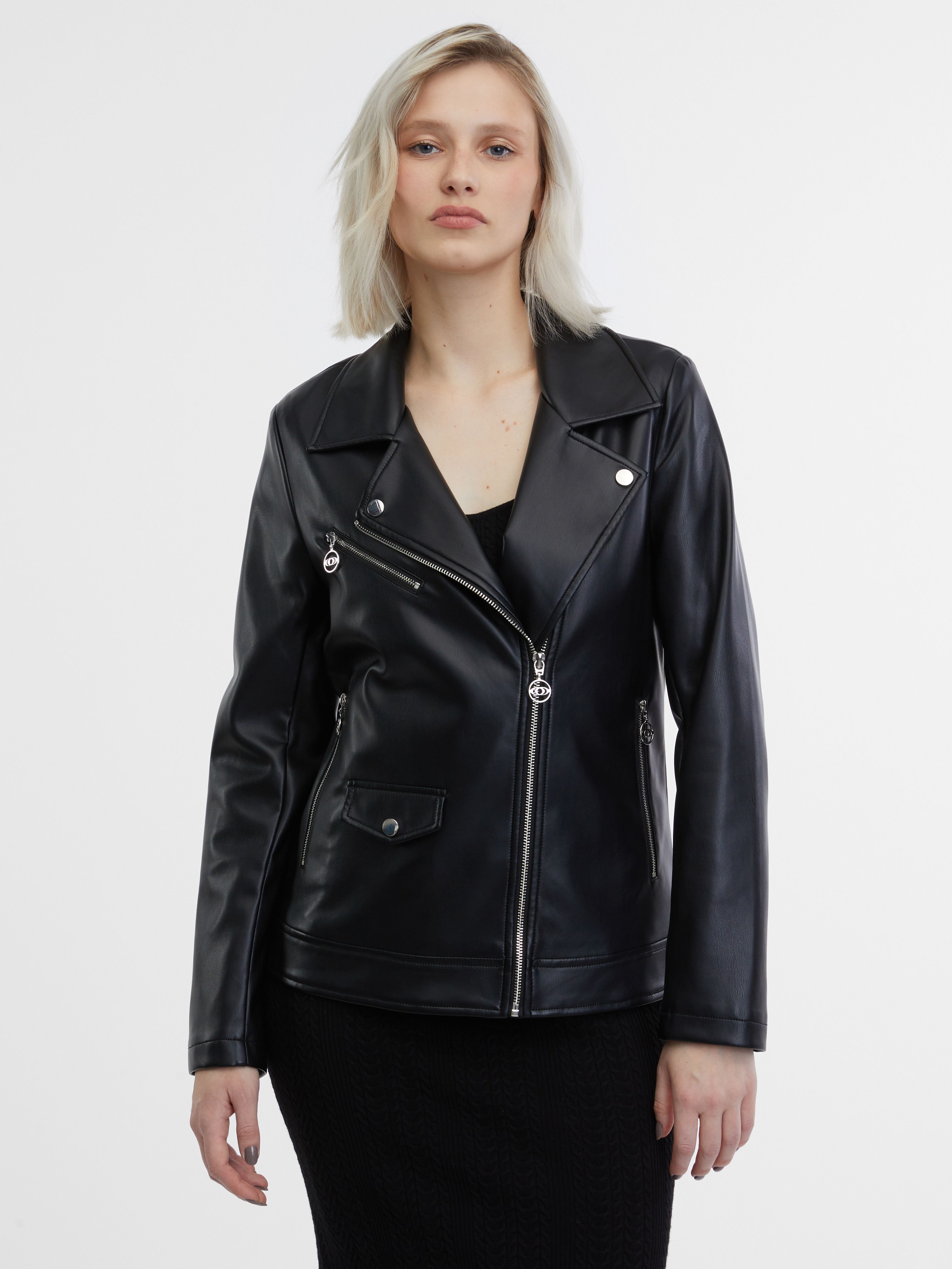 Schwarze Damen Lederjacke ORSAY