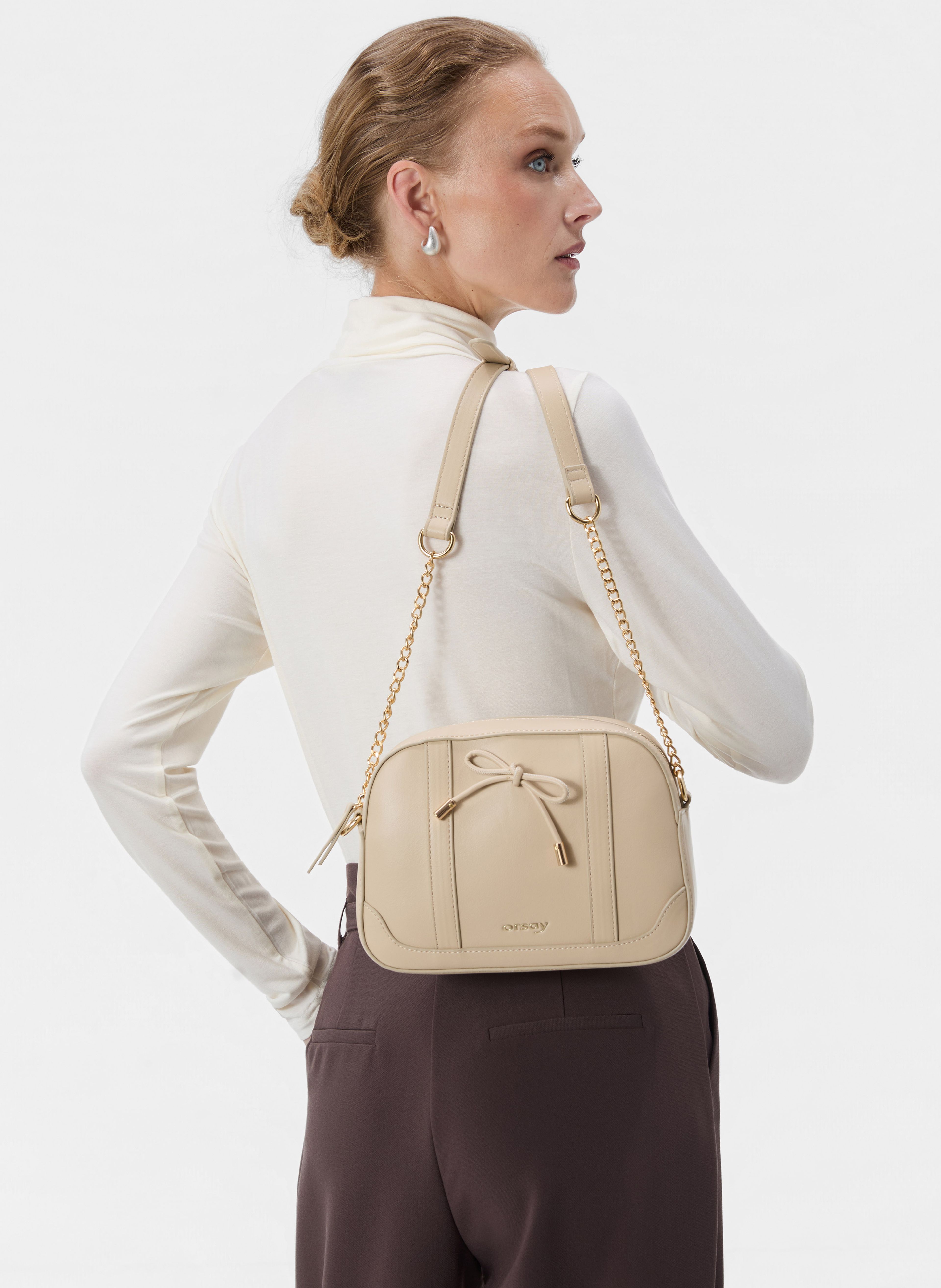 Krem ženska crossbody torbica s pentljo ORSAY EVREN - 005