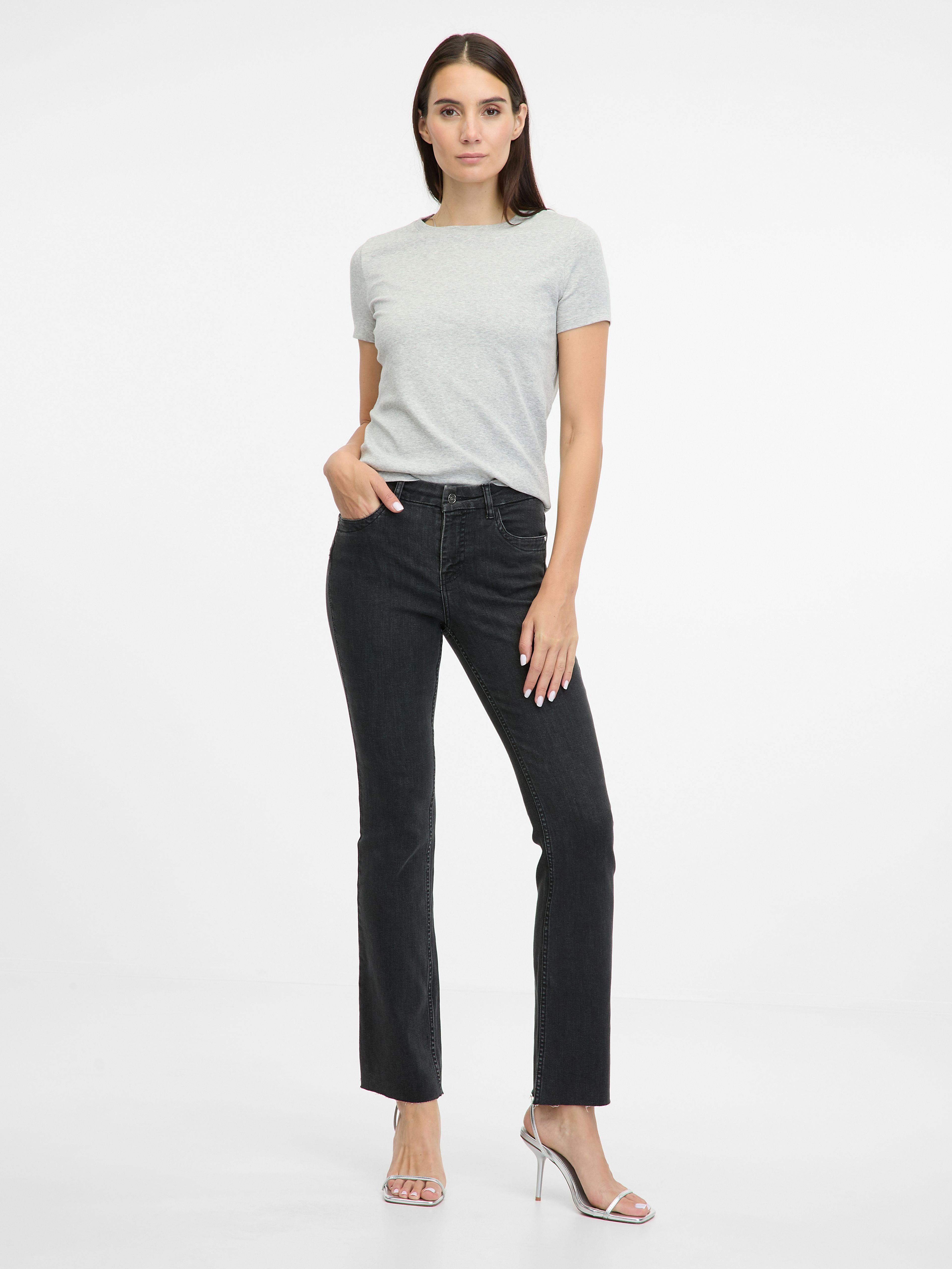 Schwarze Damen-Bootcut-Jeans ORSAY