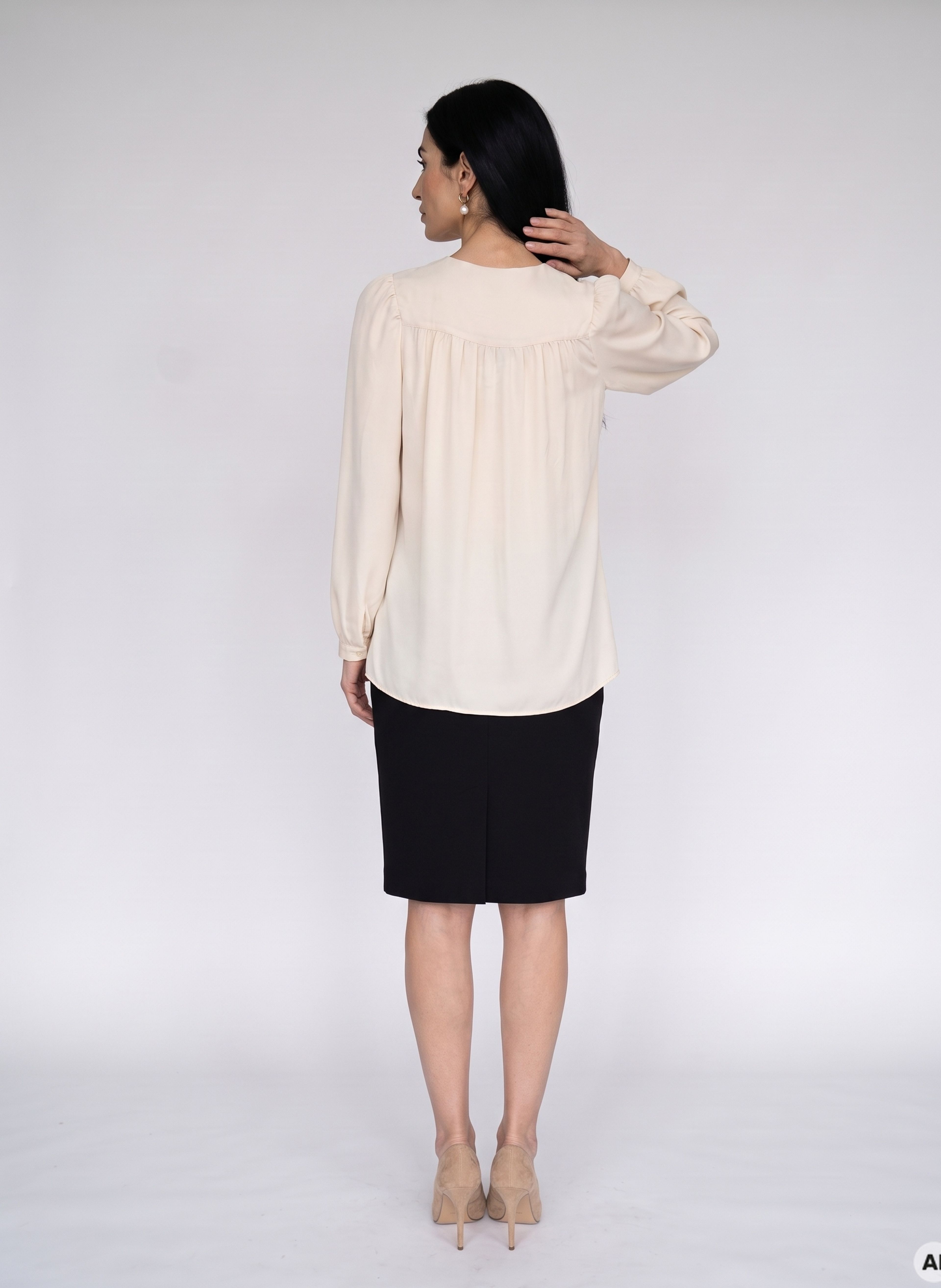 Bela ženska bluza z dolgimi rokavi ORSAY - 003