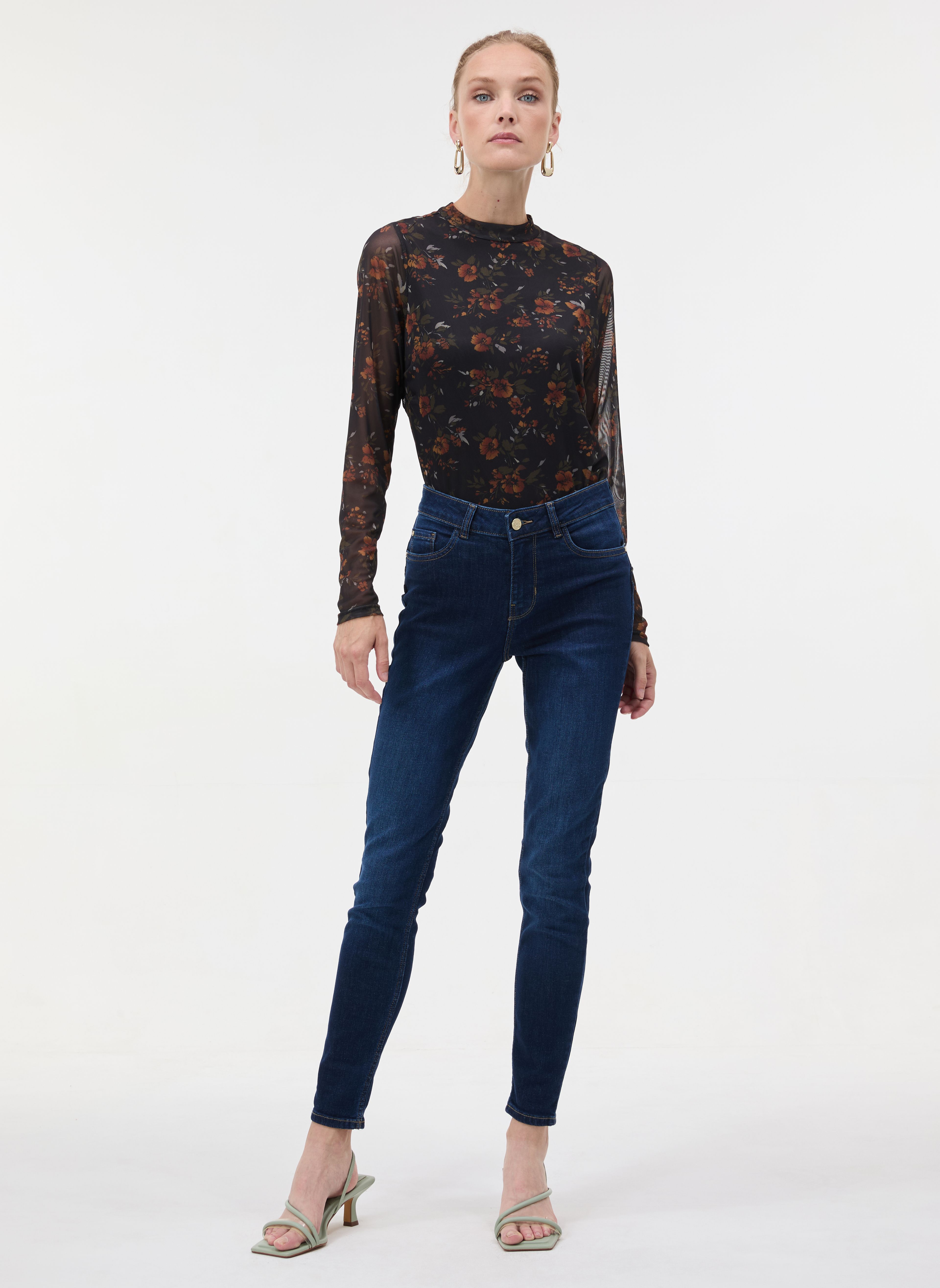 ORSAY fekete mintás női top - 004