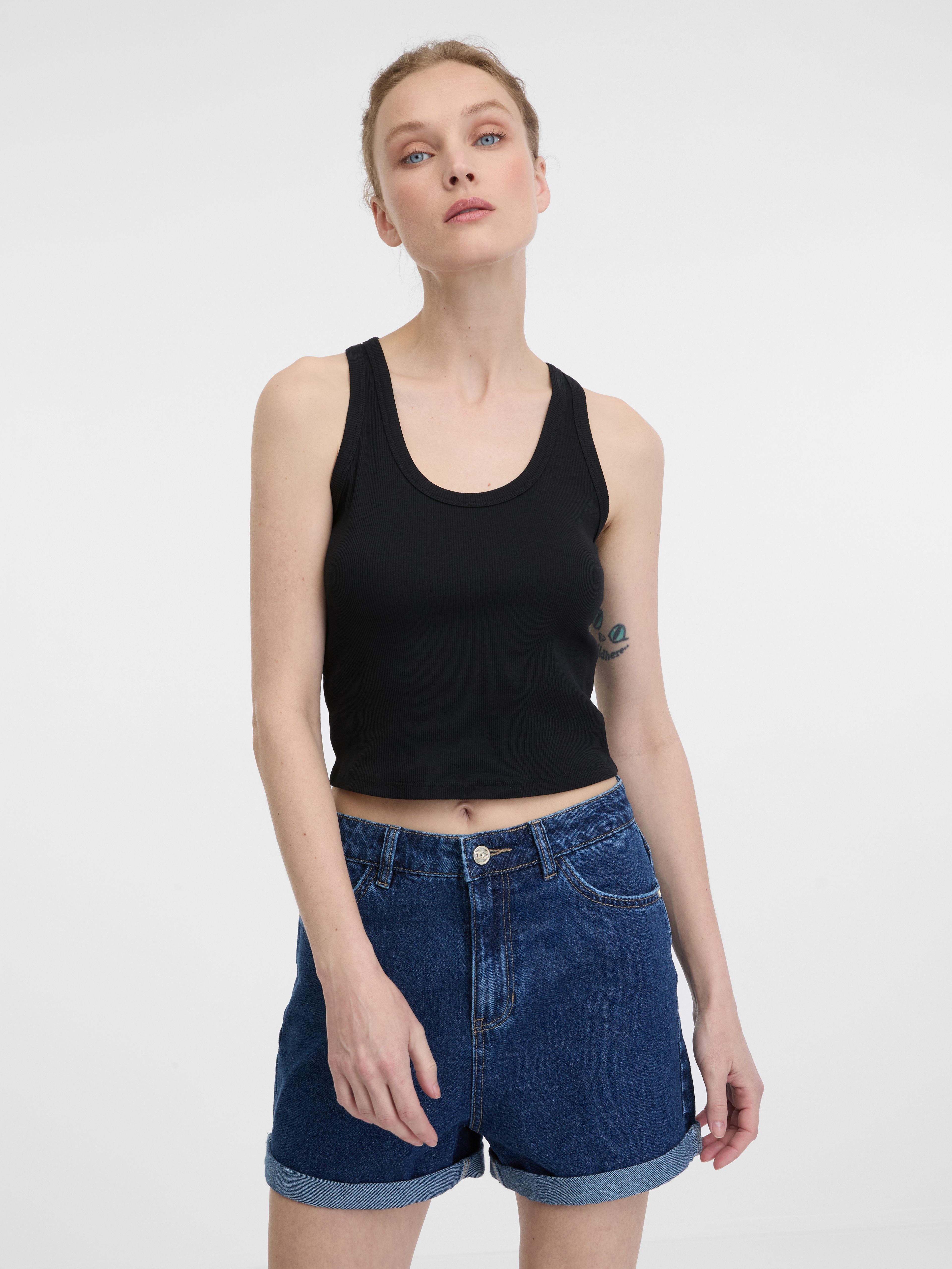 ORSAY fekete női crop top