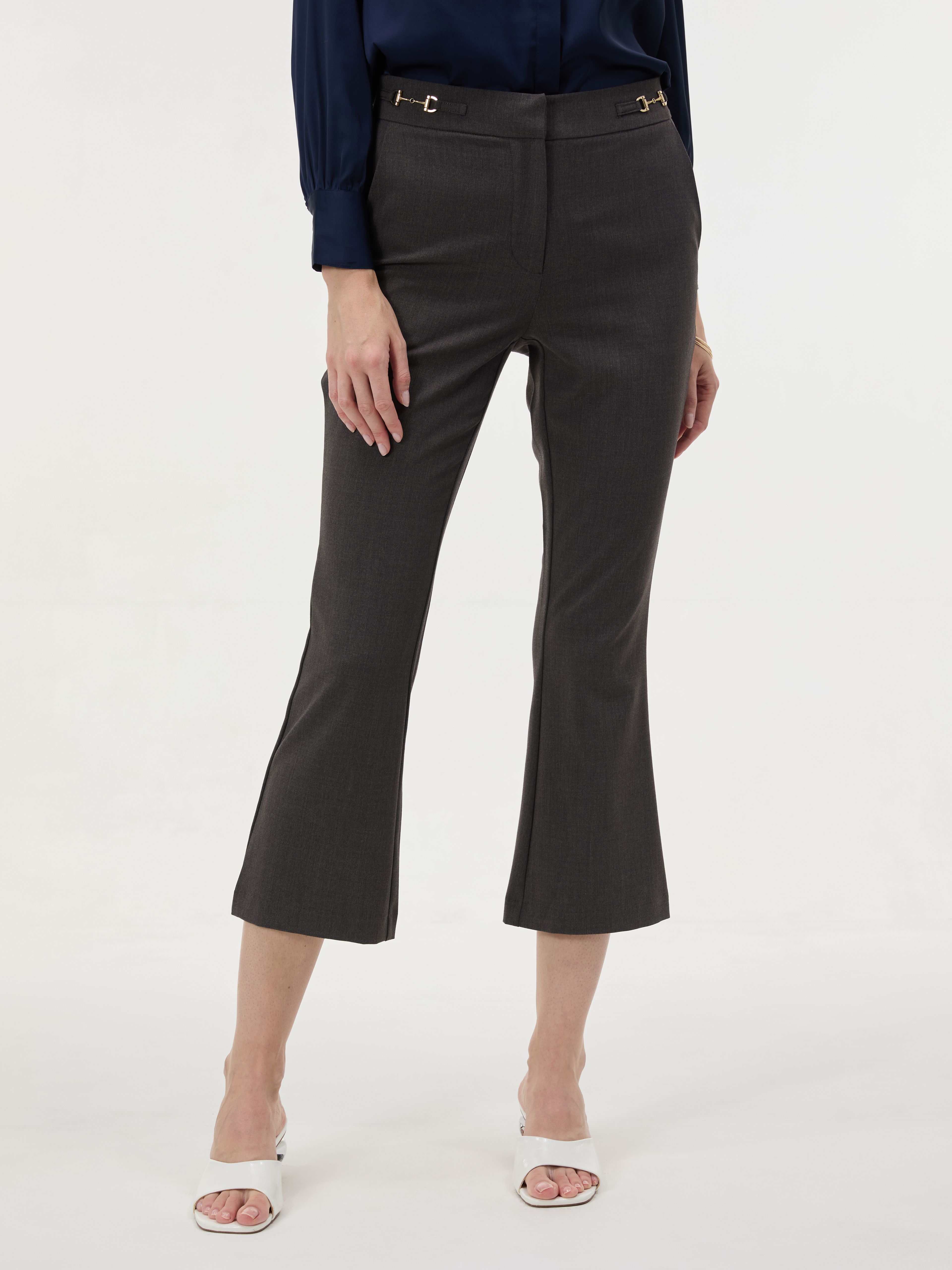 ORSAY Szürke női bootcut nadrág magas derékkal - 002
