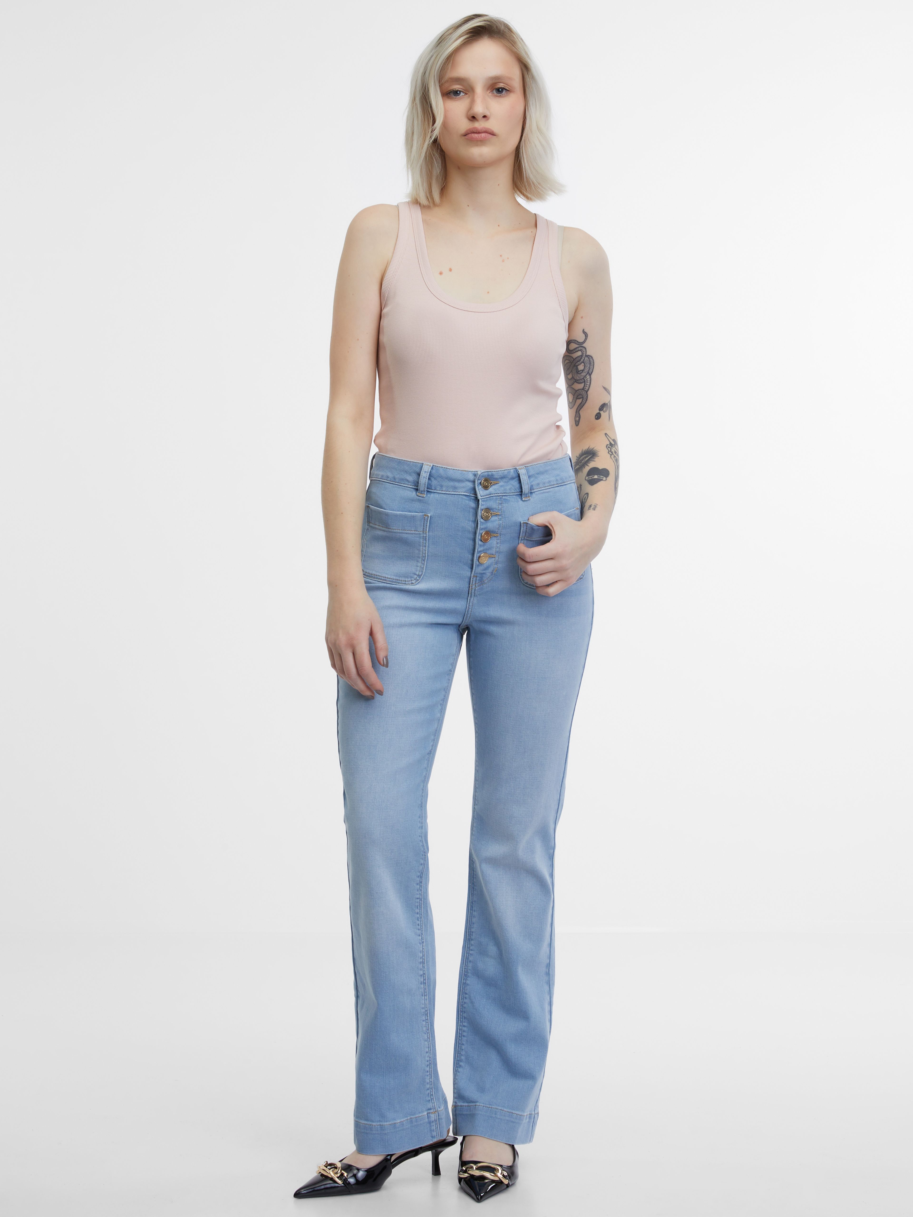 Hellblaue Bootcut-Jeans ORSAY