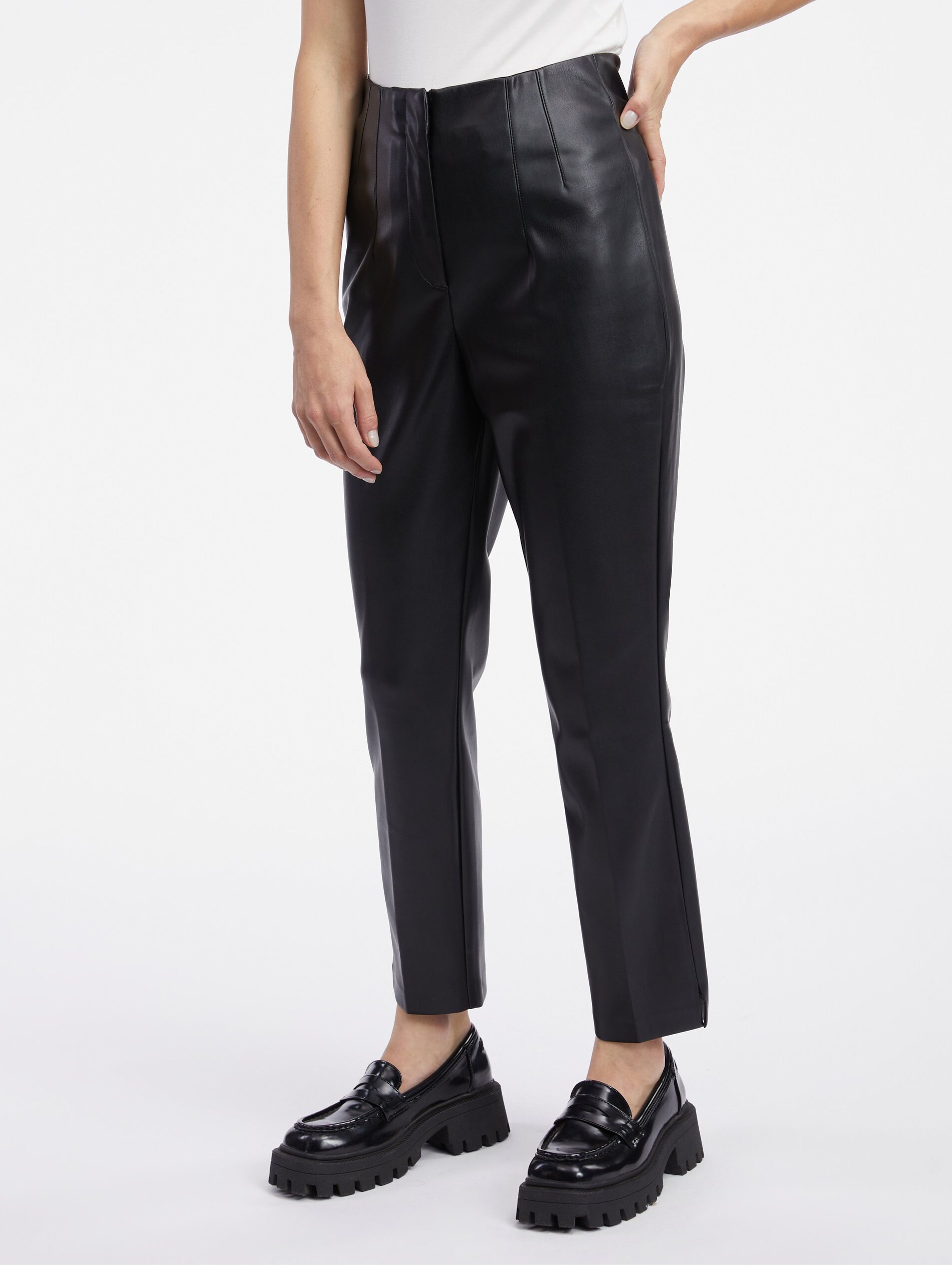 Schwarze Damen Lederhose ORSAY