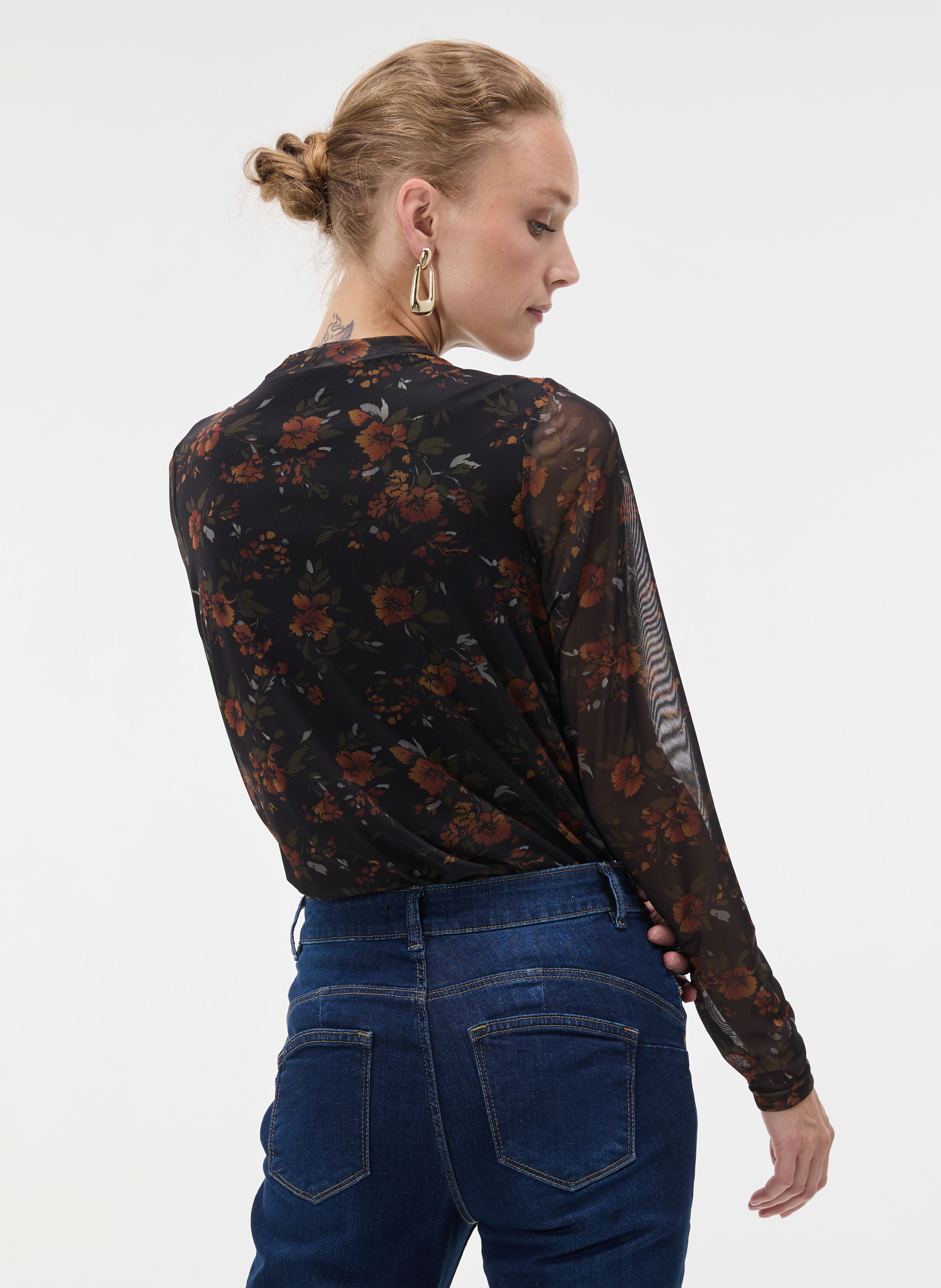 ORSAY fekete mintás női top - 003