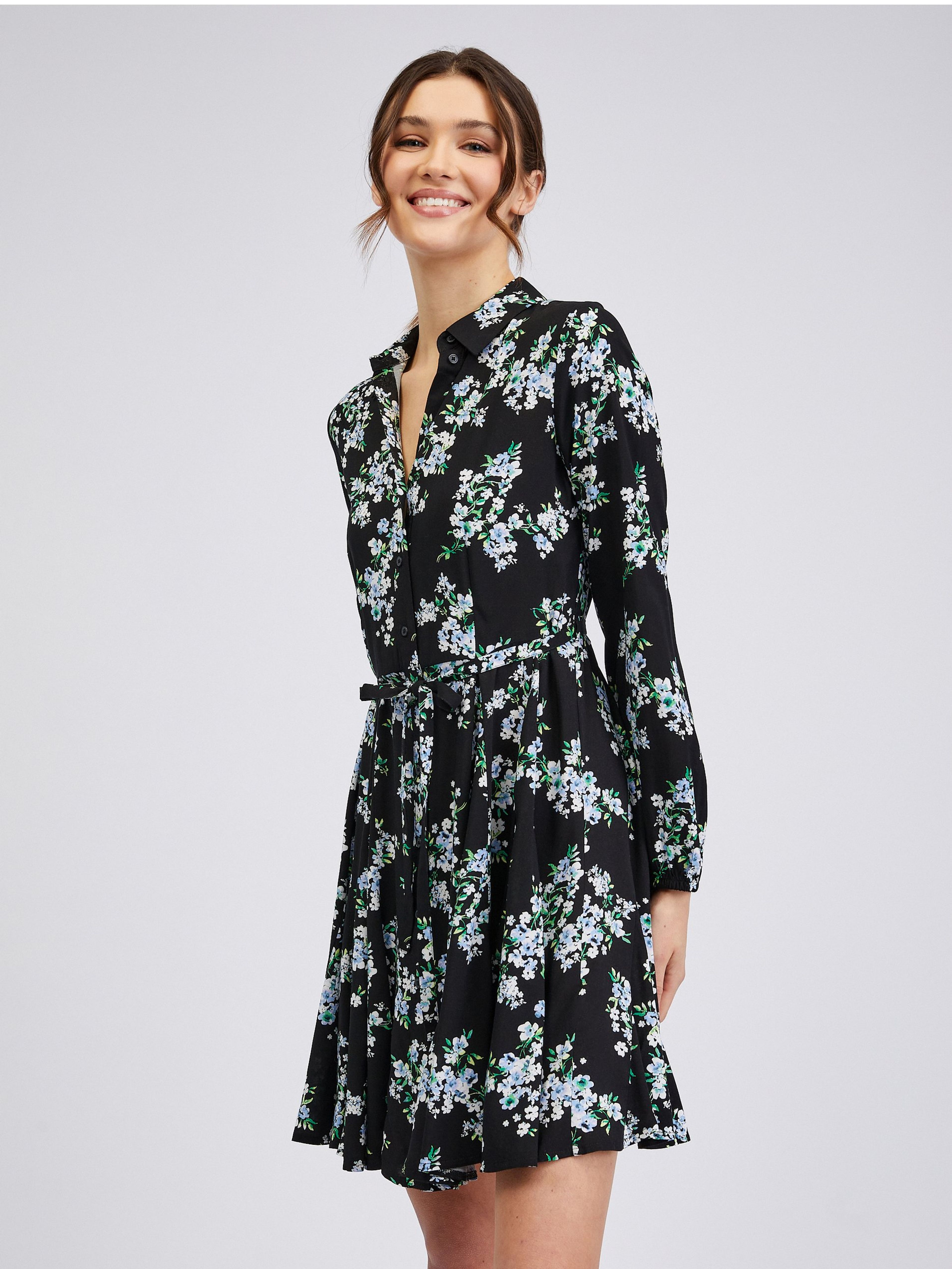 Rochie florală de damă neagră ORSAY