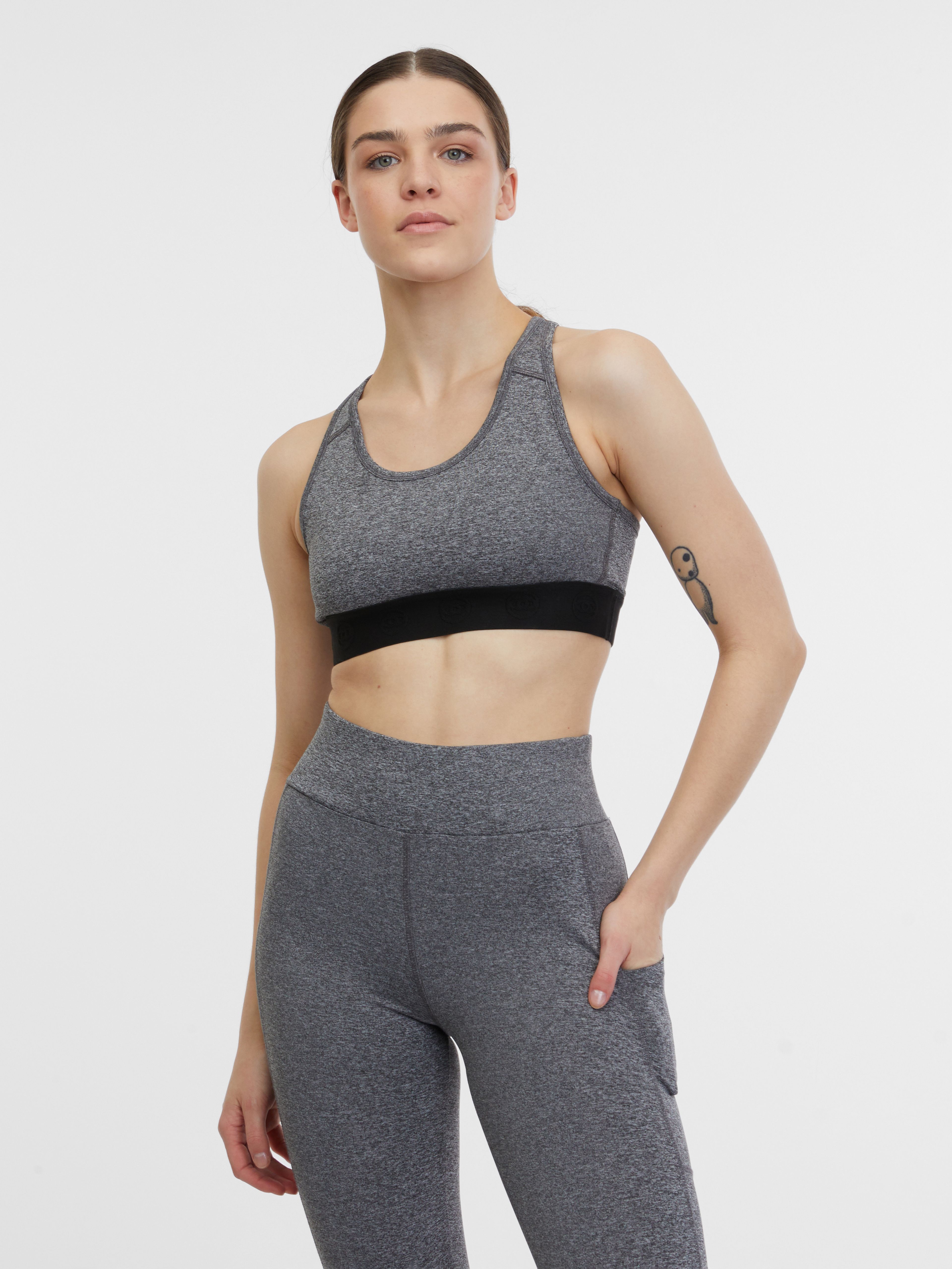 Grau gestromter Damen-Sport-BH ORSAY