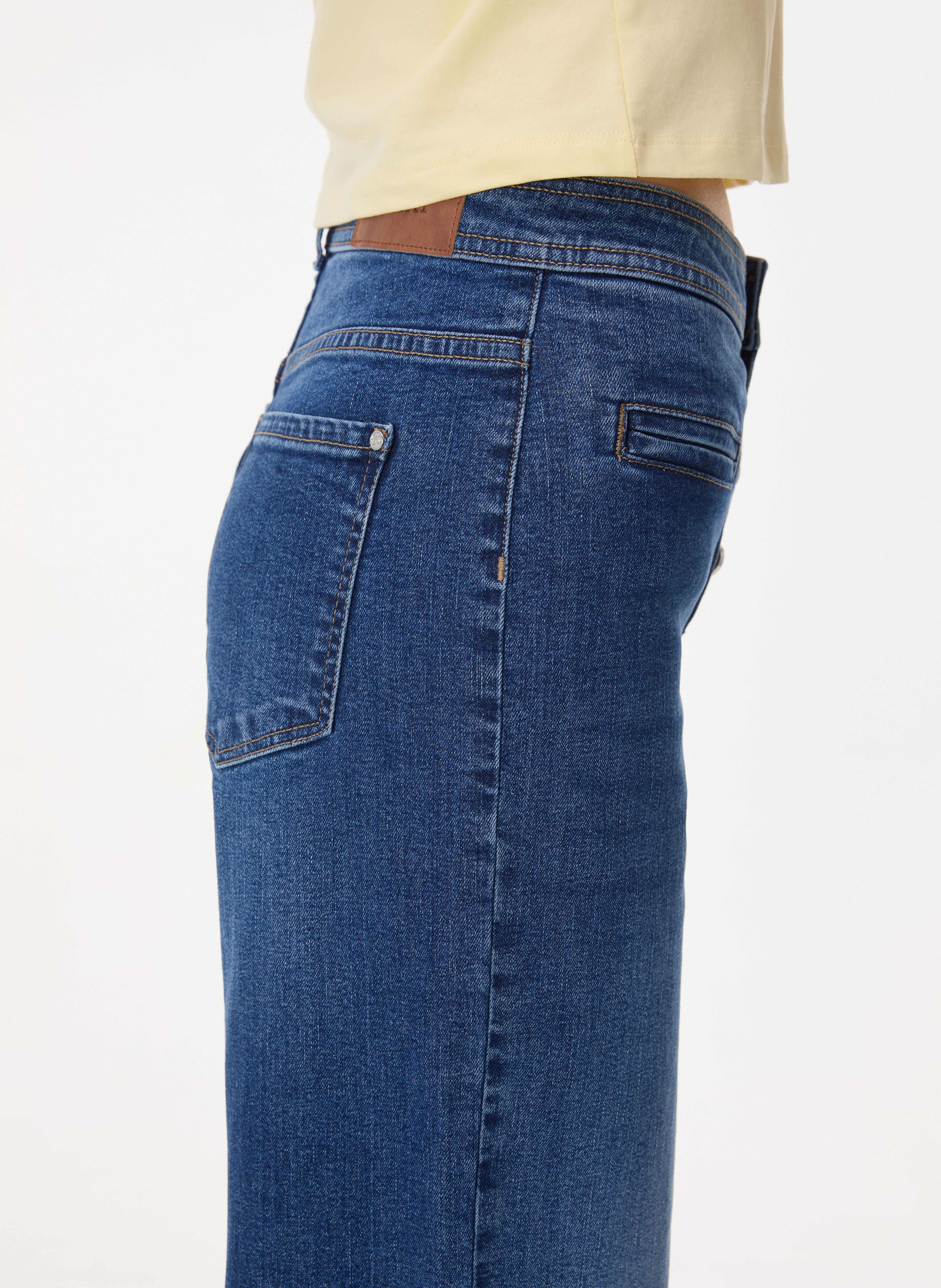 Niebieskie szerokie jeansy damskie ORSAY - 004