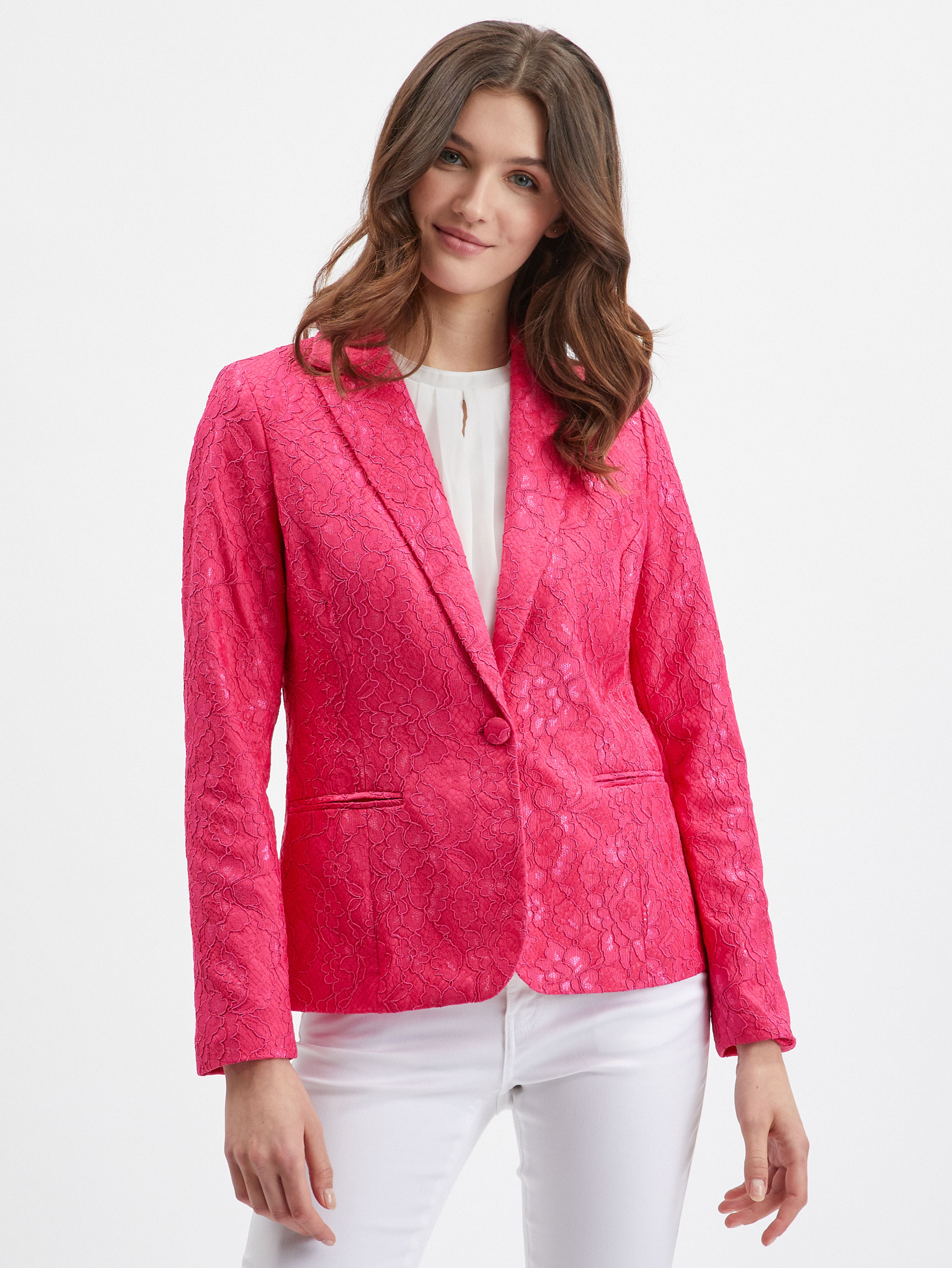 Rosa gemusterte Damenjacke ORSAY