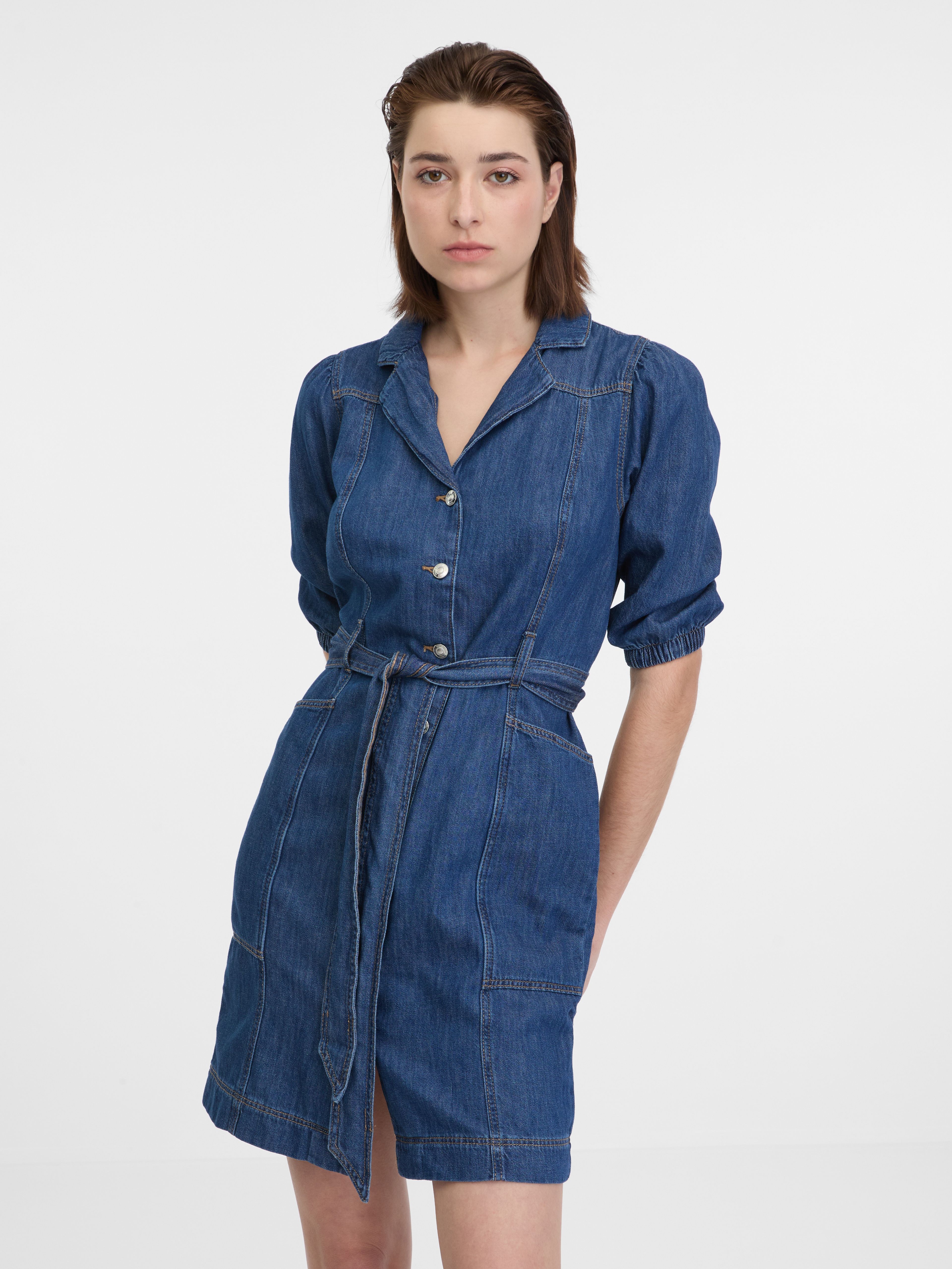 Dunkelblaues Damen-Denim-Kleid ORSAY