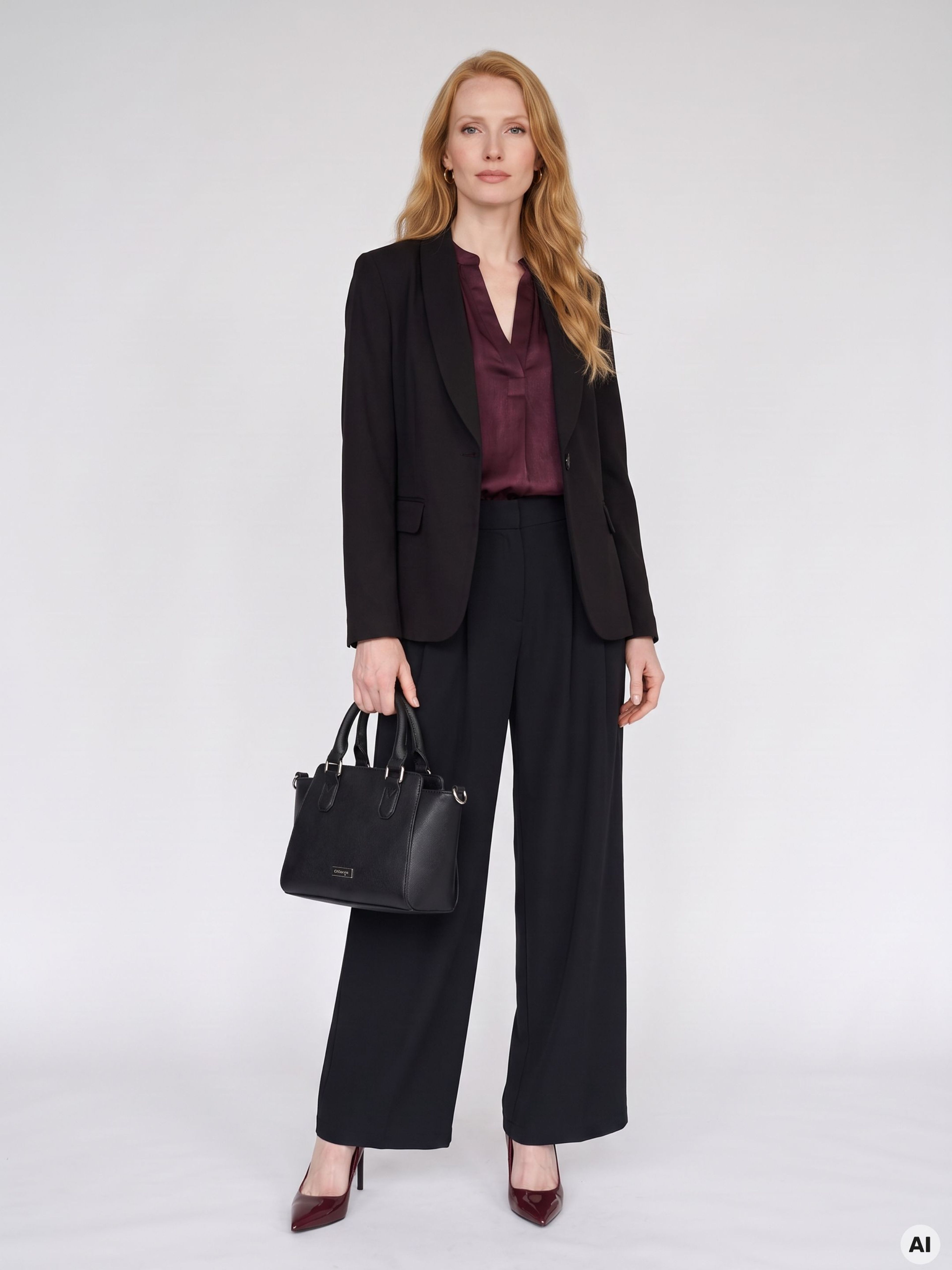 Weinrote Damen-Bluse mit 3/4-Ärmeln ORSAY - 005