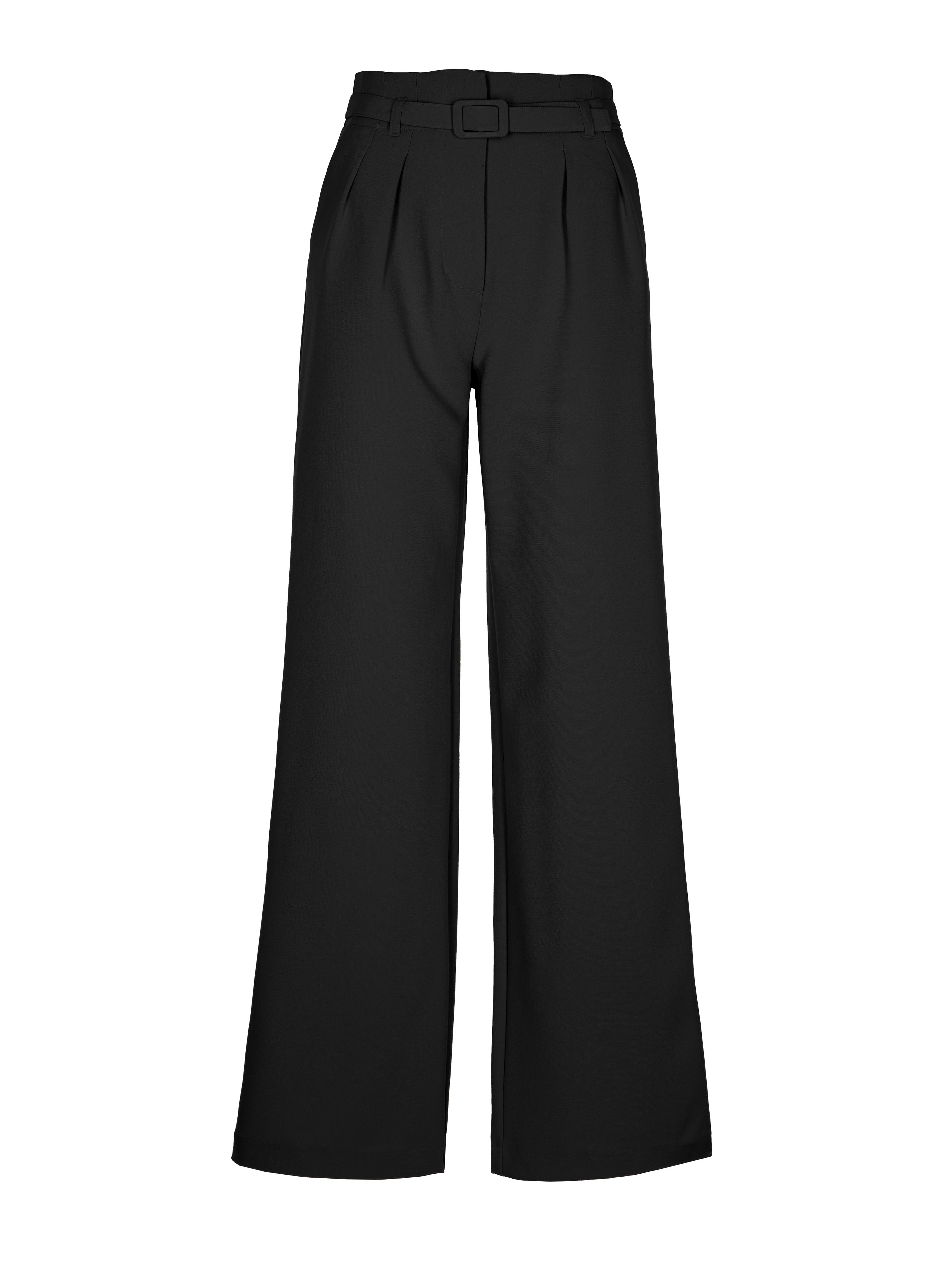 Schwarze Damenhose mit weitem Bein und hohem Bund ORSAY - 005