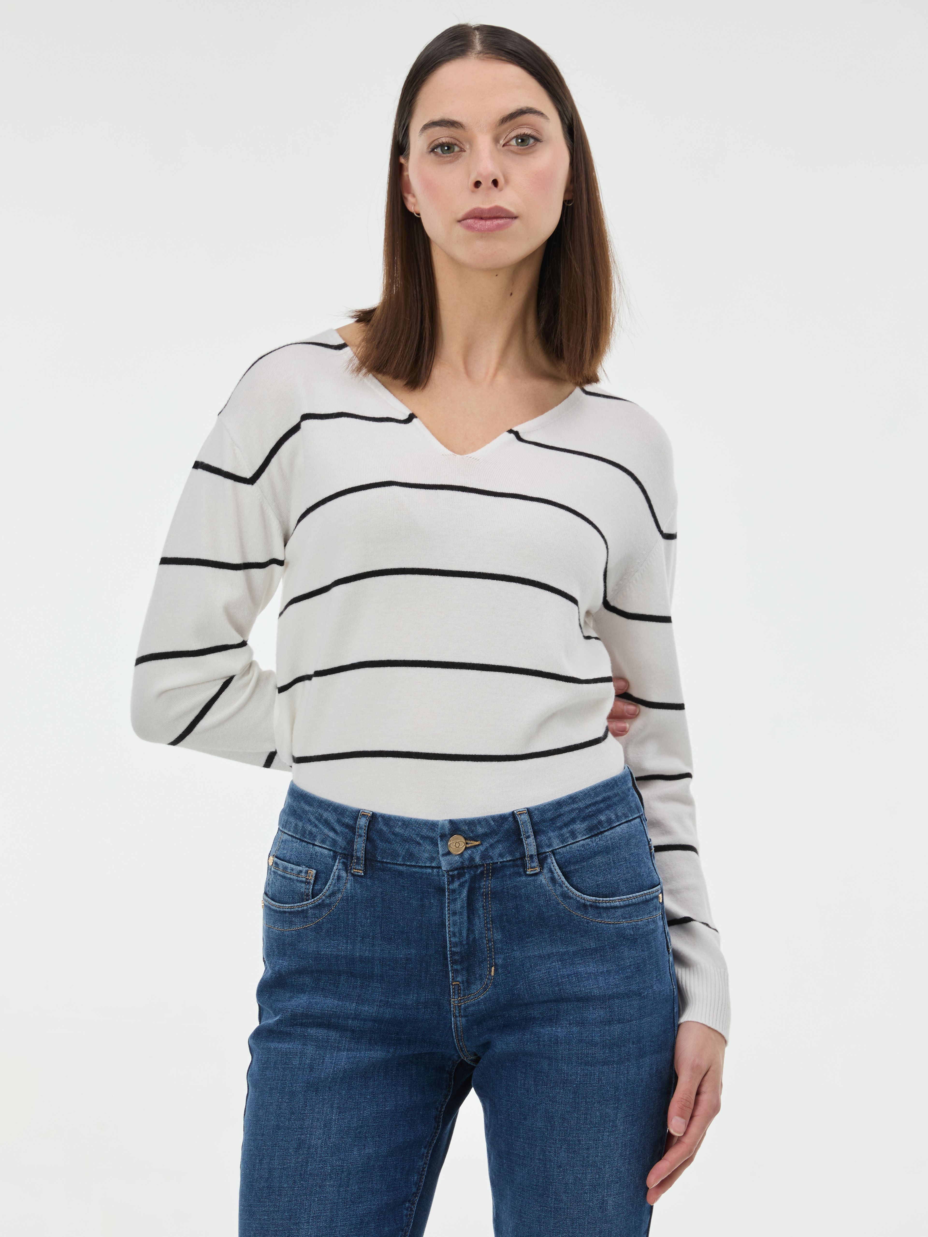 Czarny damski sweter w paski ORSAY