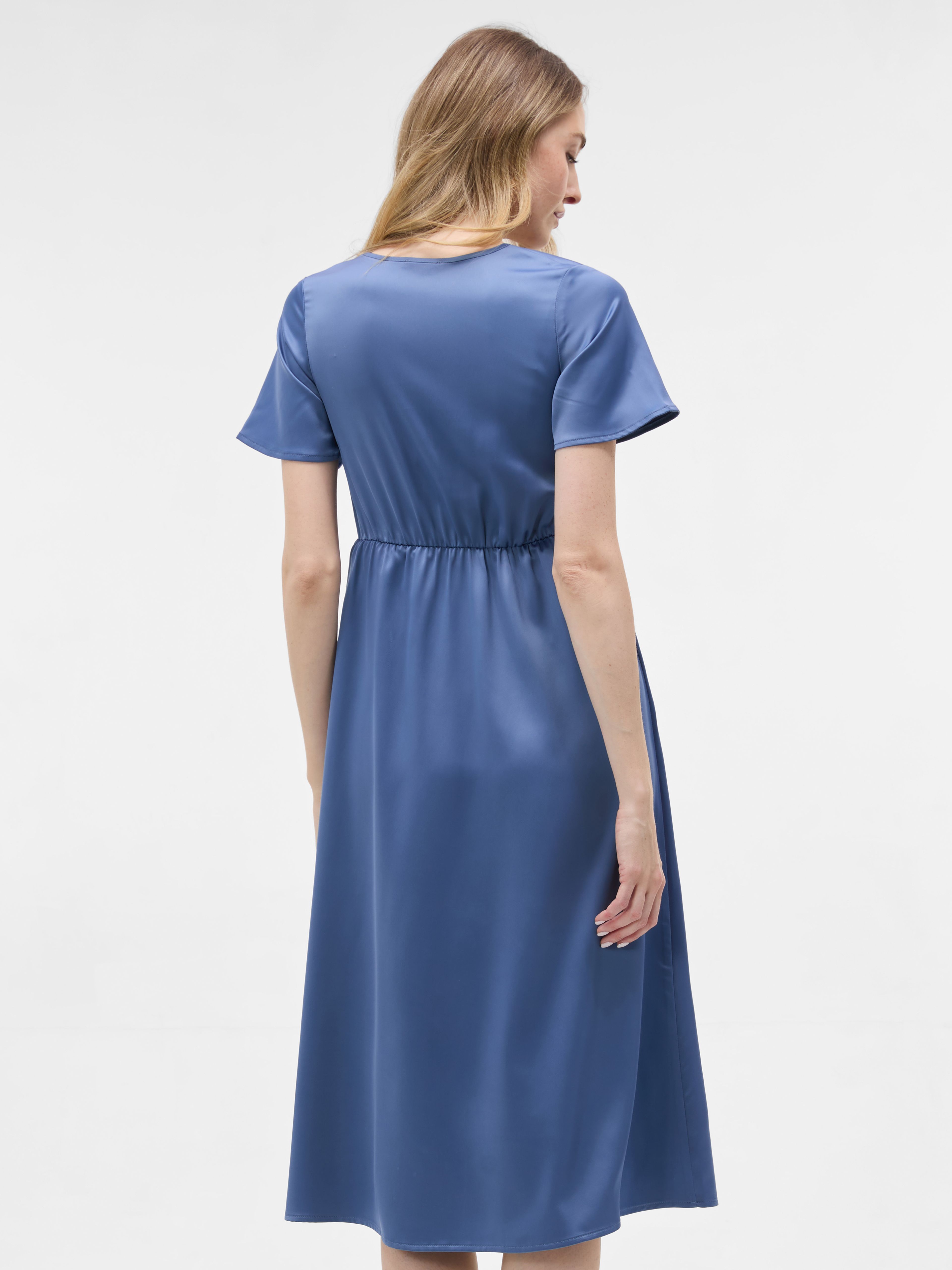 Blaues Damen-Midikleid mit kurzem Arm ORSAY - 005