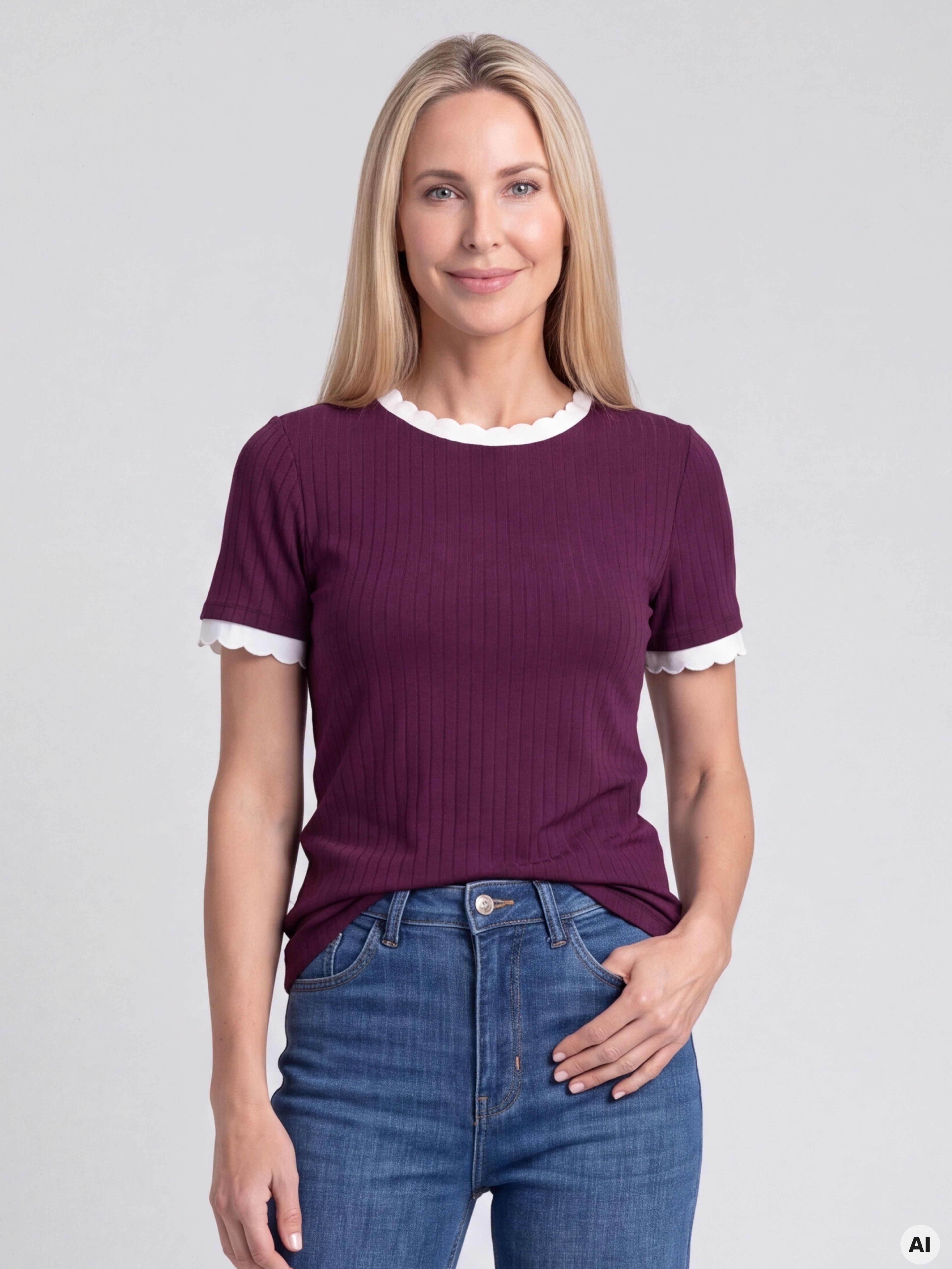 Tricou pentru femei mov cu mâneci scurte ORSAY - 001