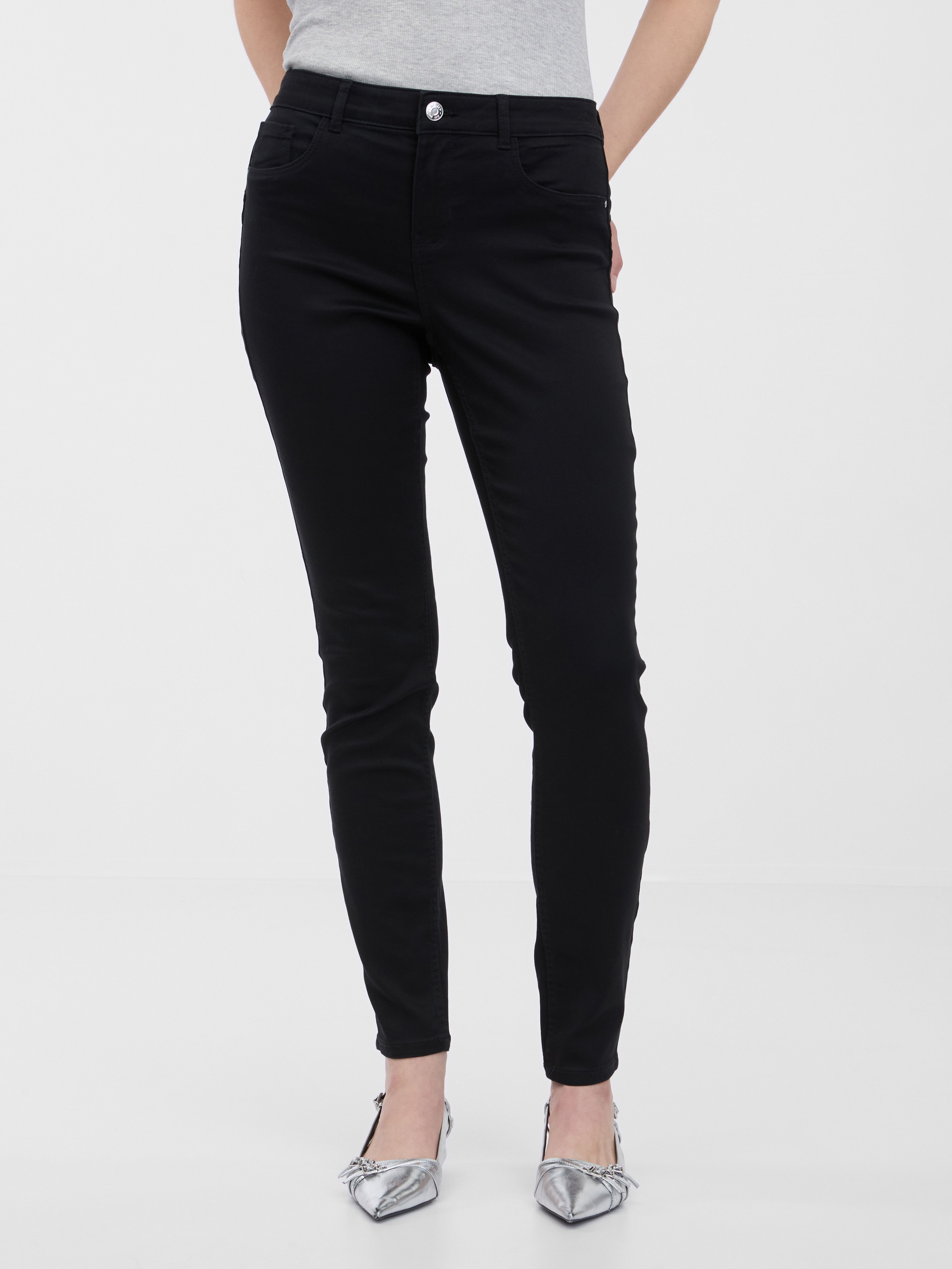 Czarne jeansy damskie skinny fit ORSAY