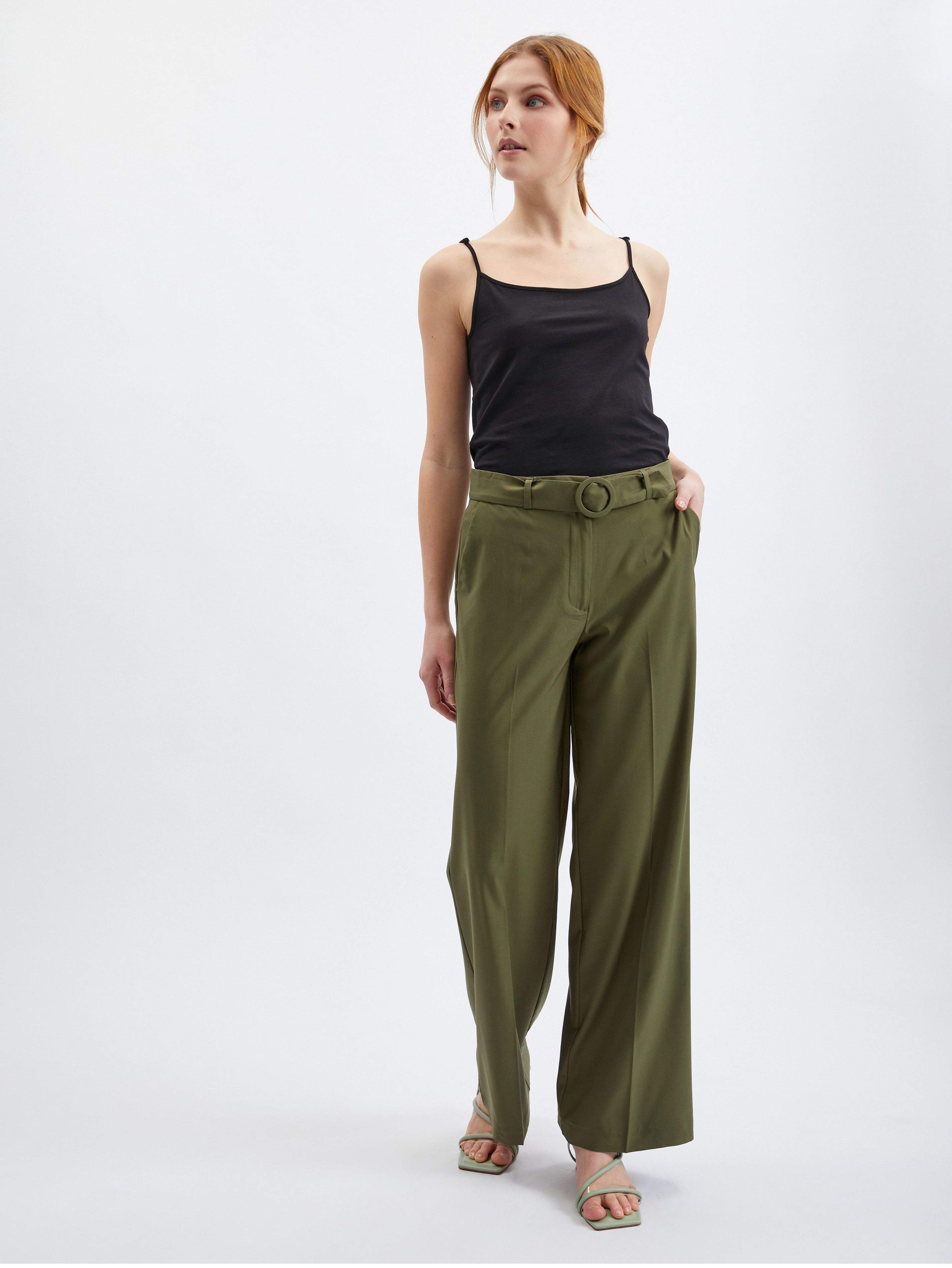 Khaki dámske nohavice ORSAY