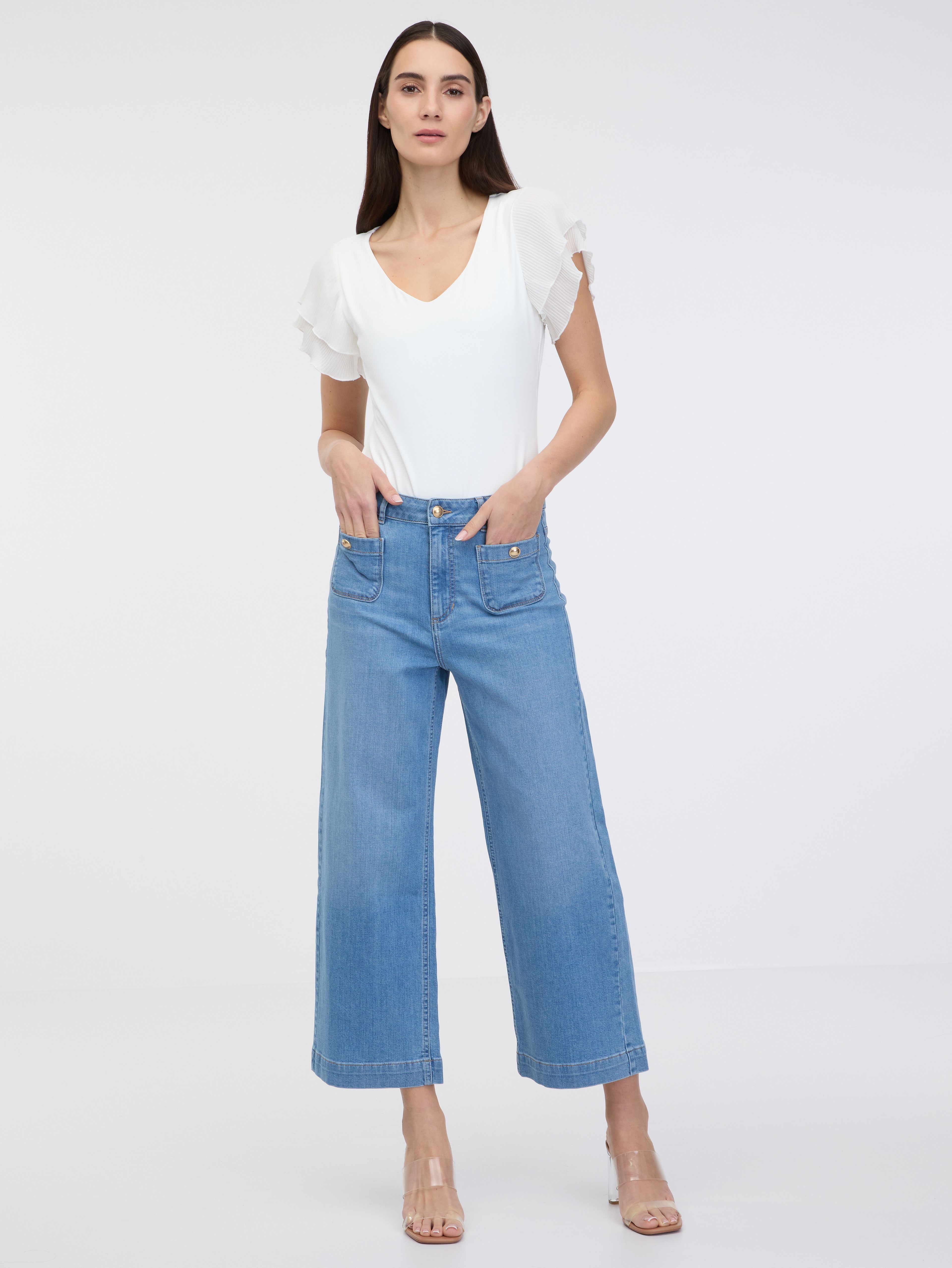 Hellblaue weite Damenjeans ORSAY