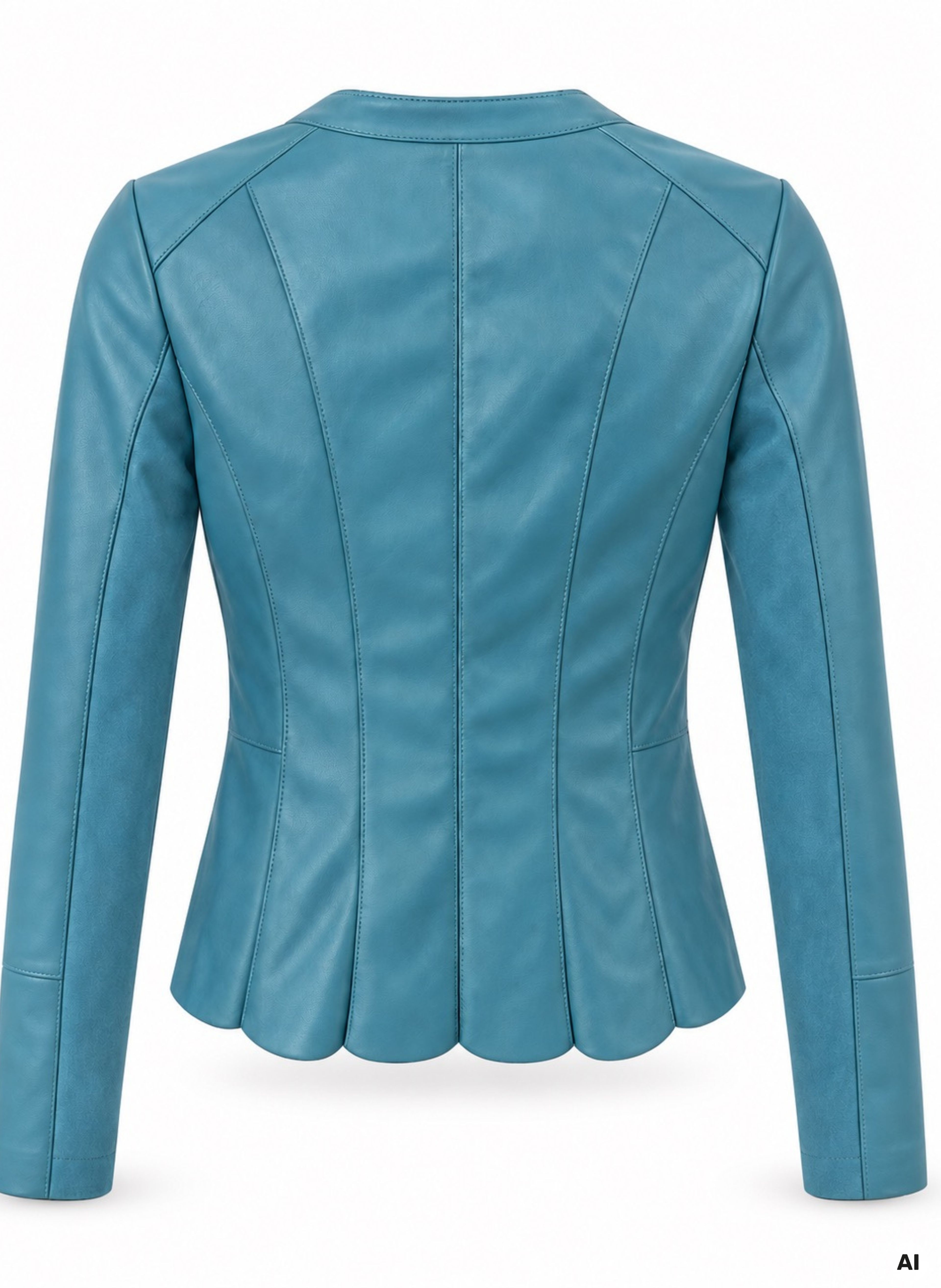 Türkisfarbene Damen-Kunstlederjacke ORSAY - 006