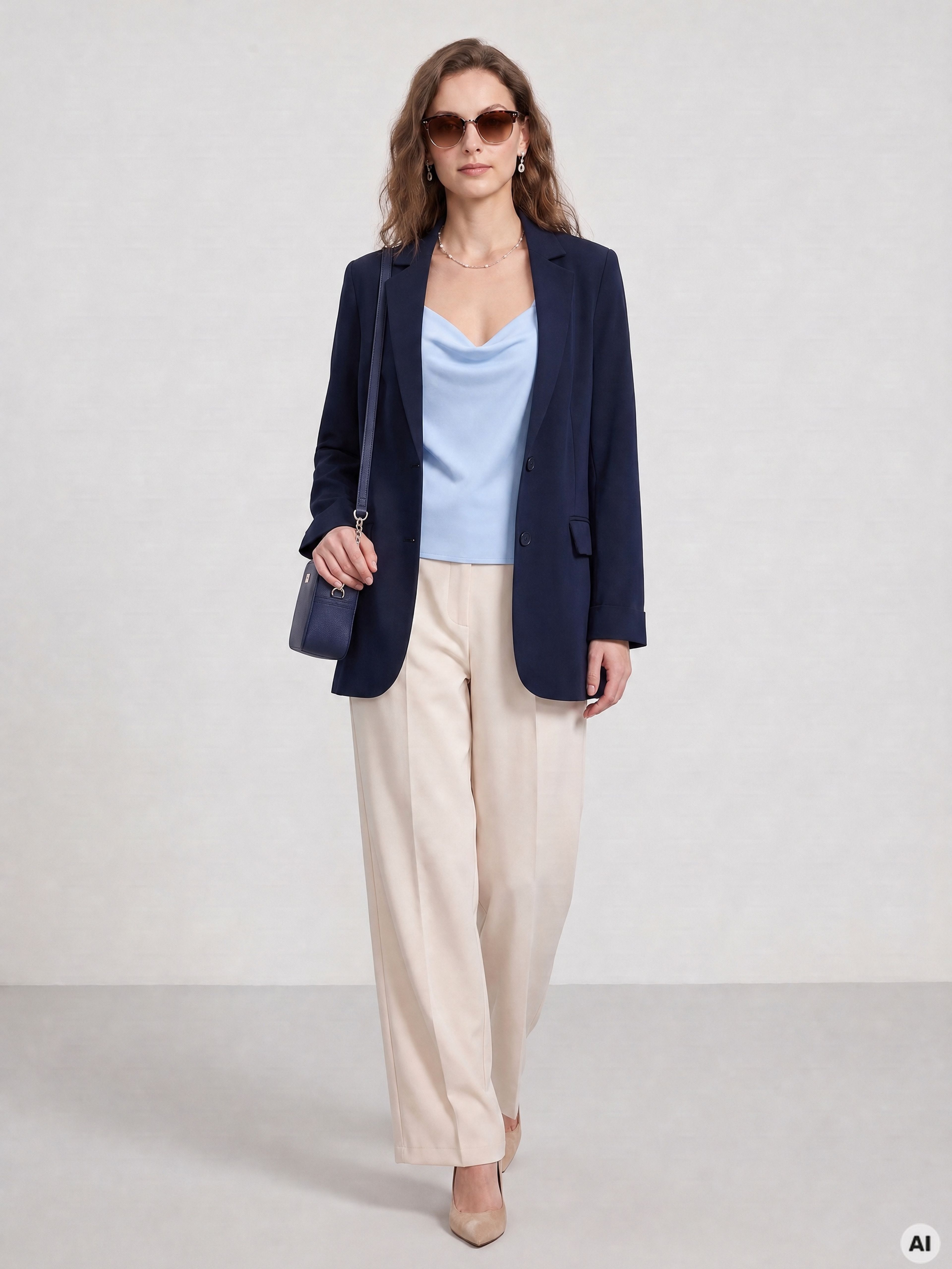 Hellblaues ärmelloses Damen-Top ORSAY - 004
