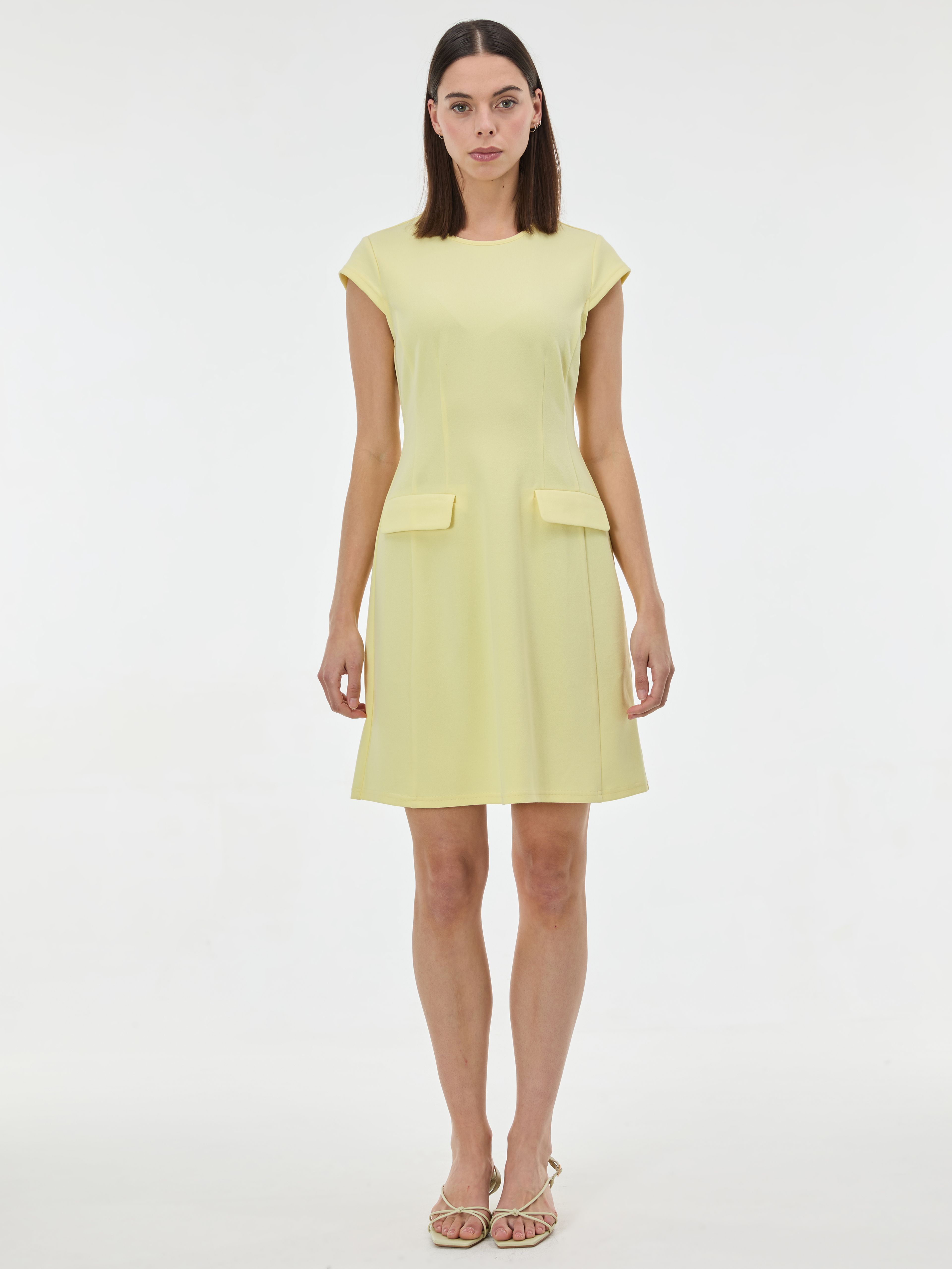 Żółta damska sukienka do kolan ORSAY