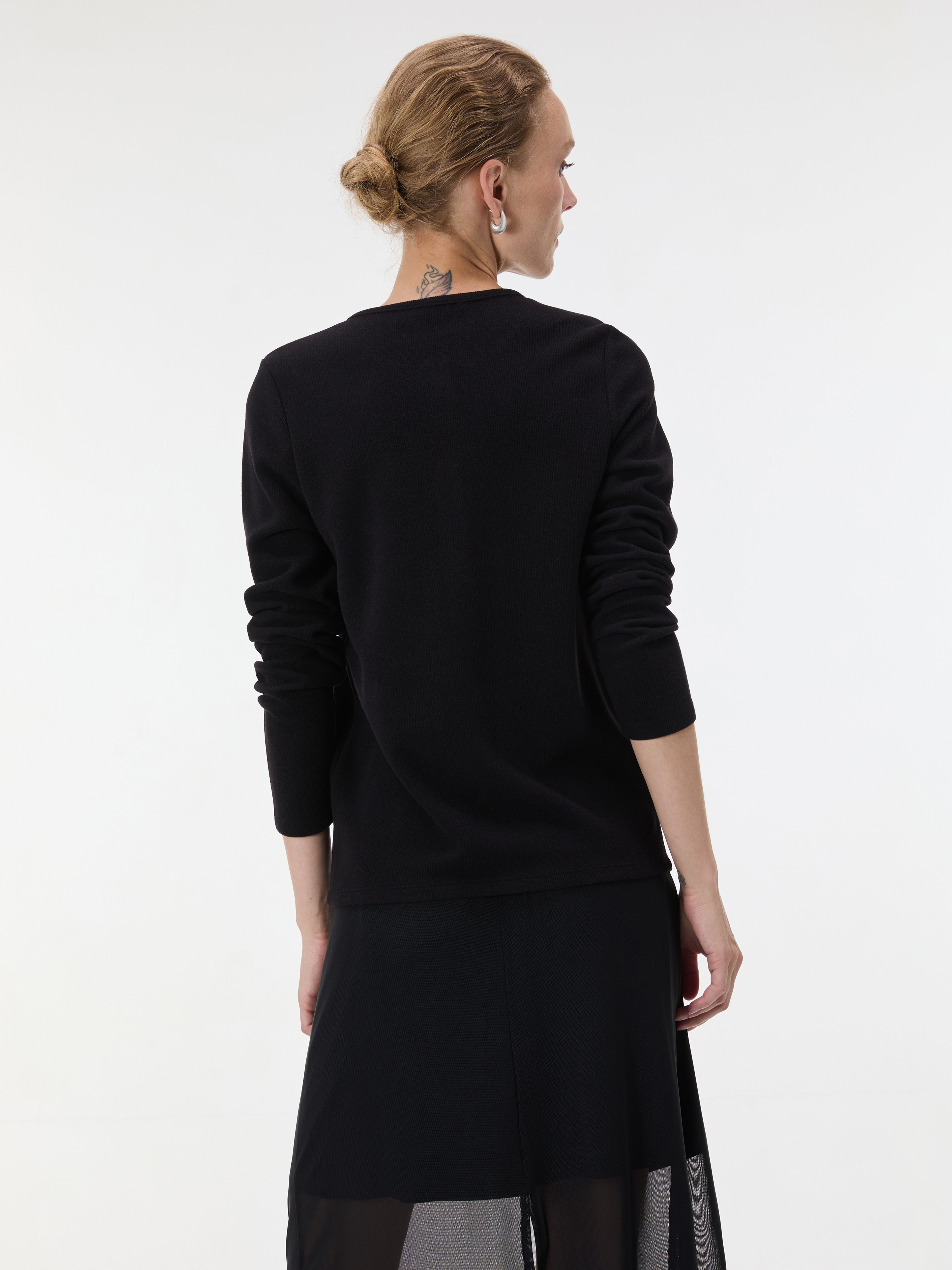 Schwarzer Damen-Cardigan mit langen Ärmeln ORSAY - 003