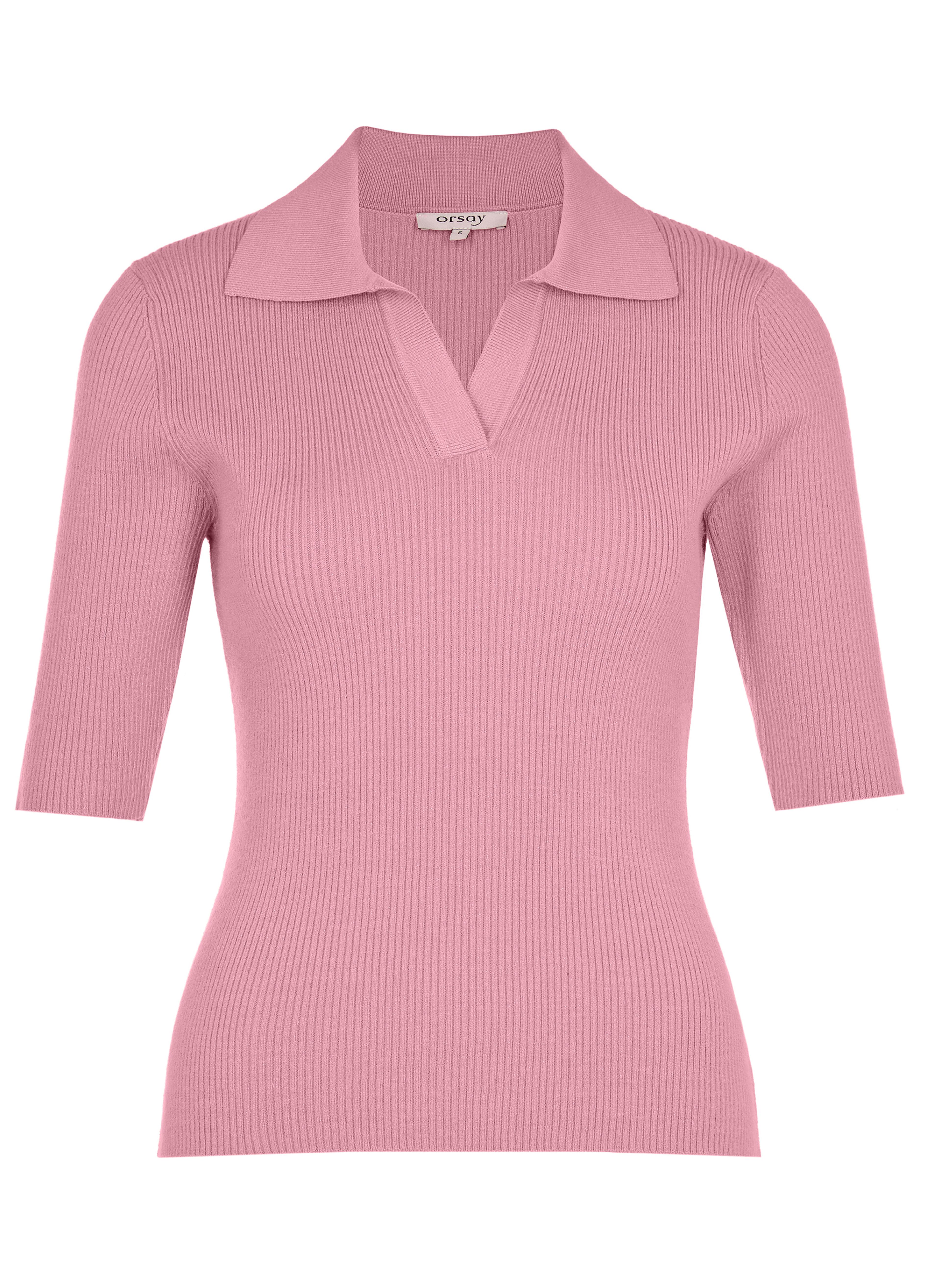 Rosa Damen-Cardigan mit Kragen und kurzen Ärmeln ORSAY - 005