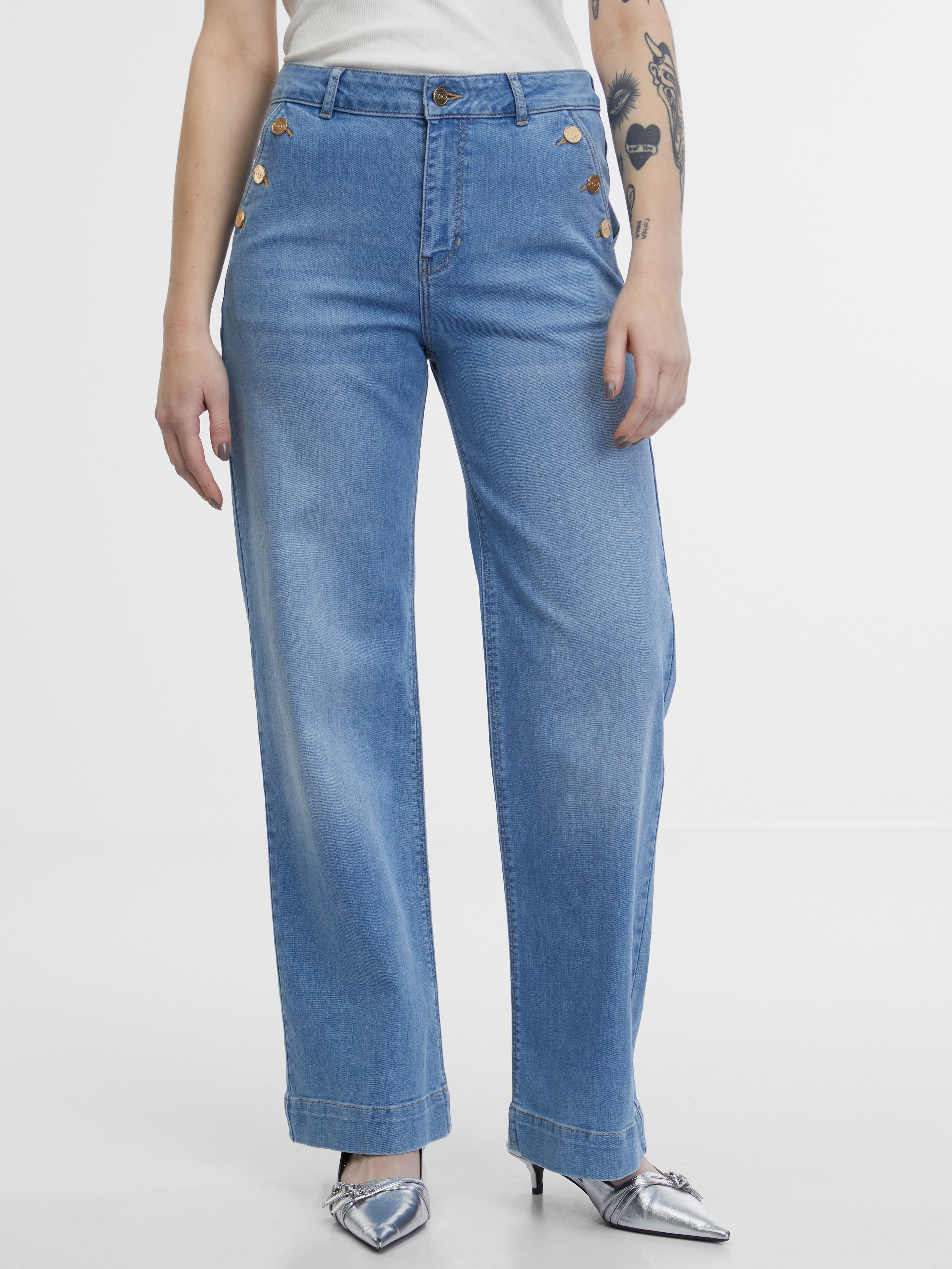 Hellblaue Wide Jeans Damen ORSAY