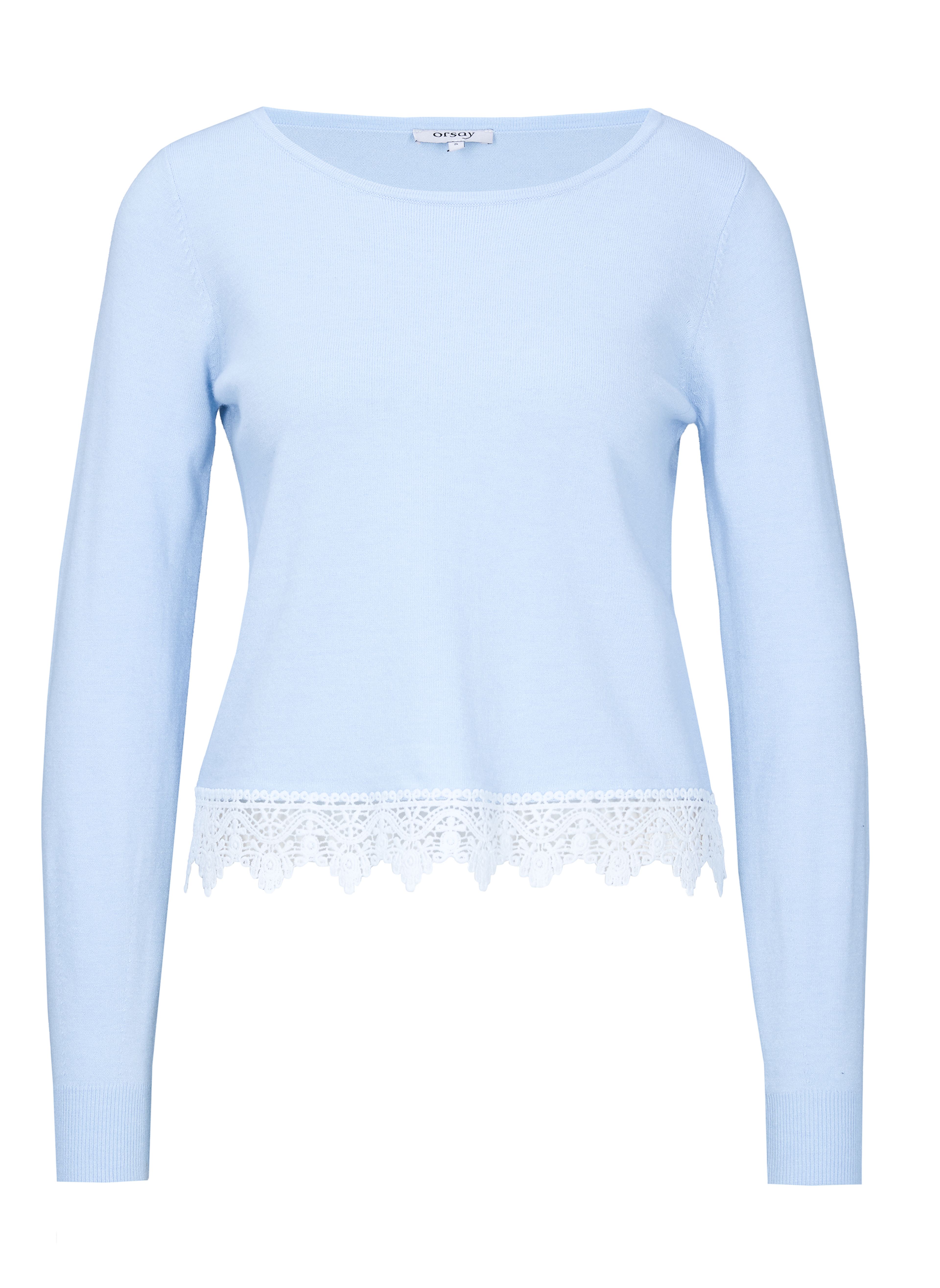 Hellblauer Damenpullover mit langen Ärmeln ORSAY - 006