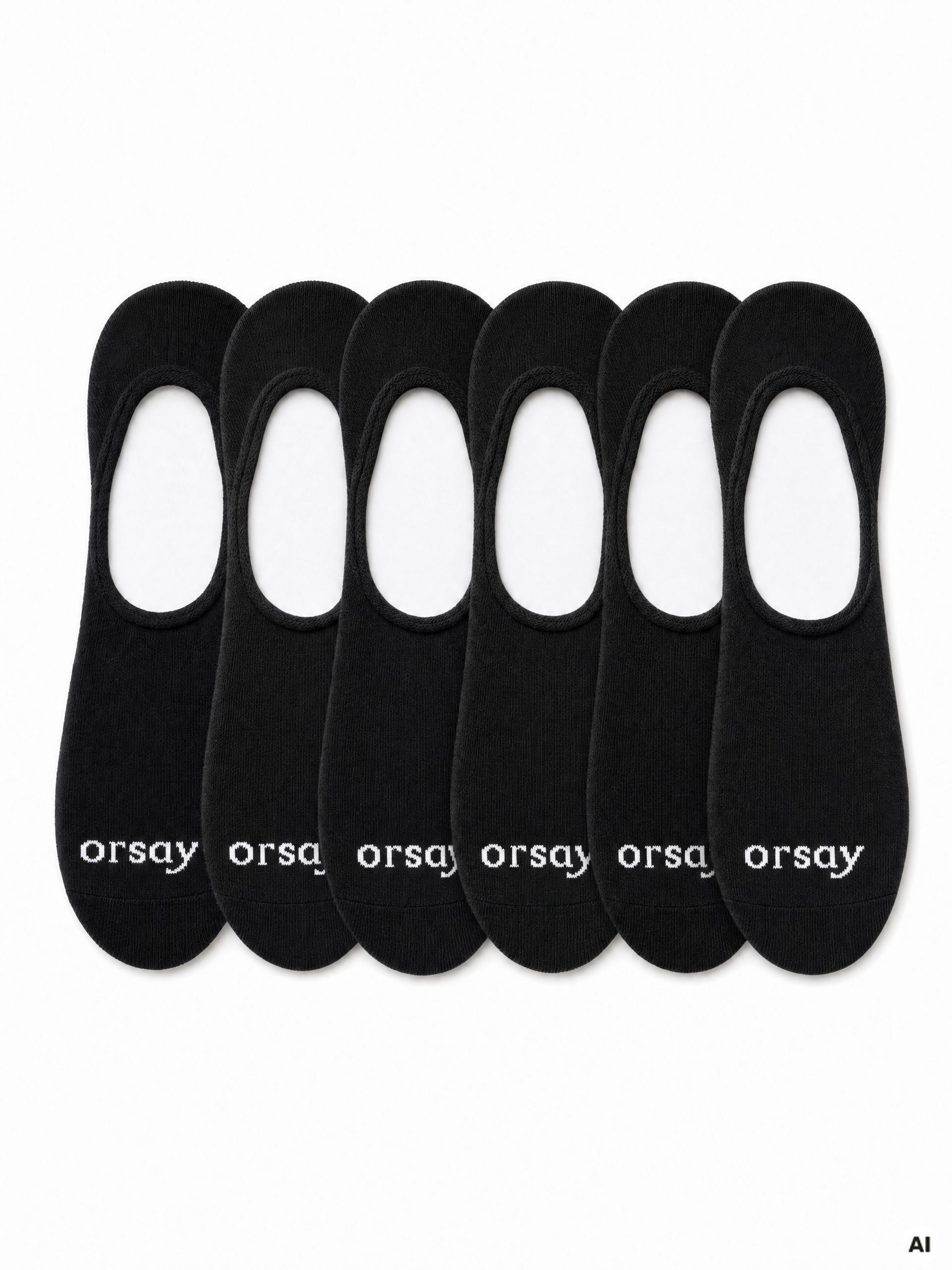 Schwarze Damen-Füßlinge 6er-Pack ORSAY - 001