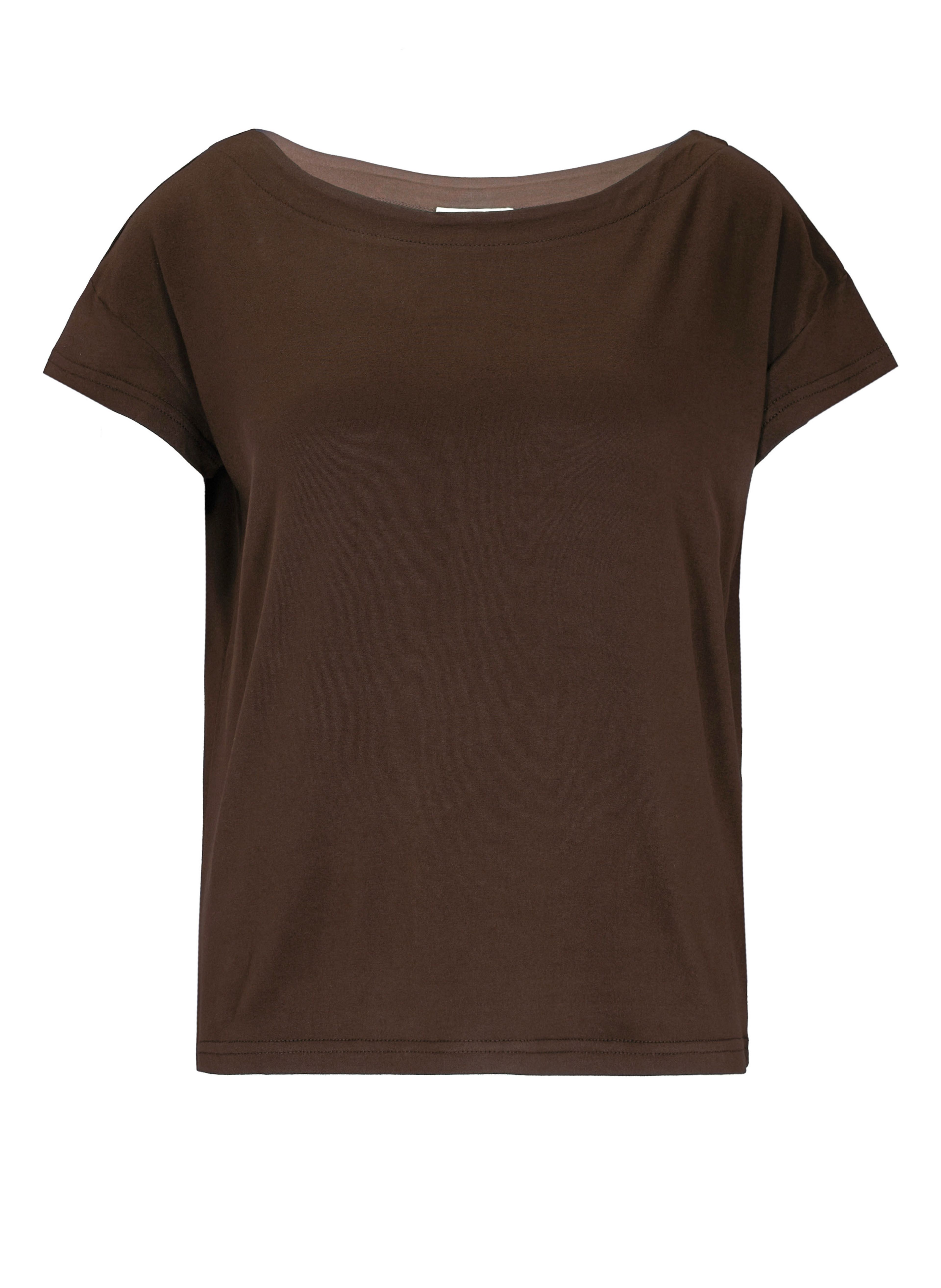 Brązowy damski T-shirt z krótkim rękawem ORSAY - 005