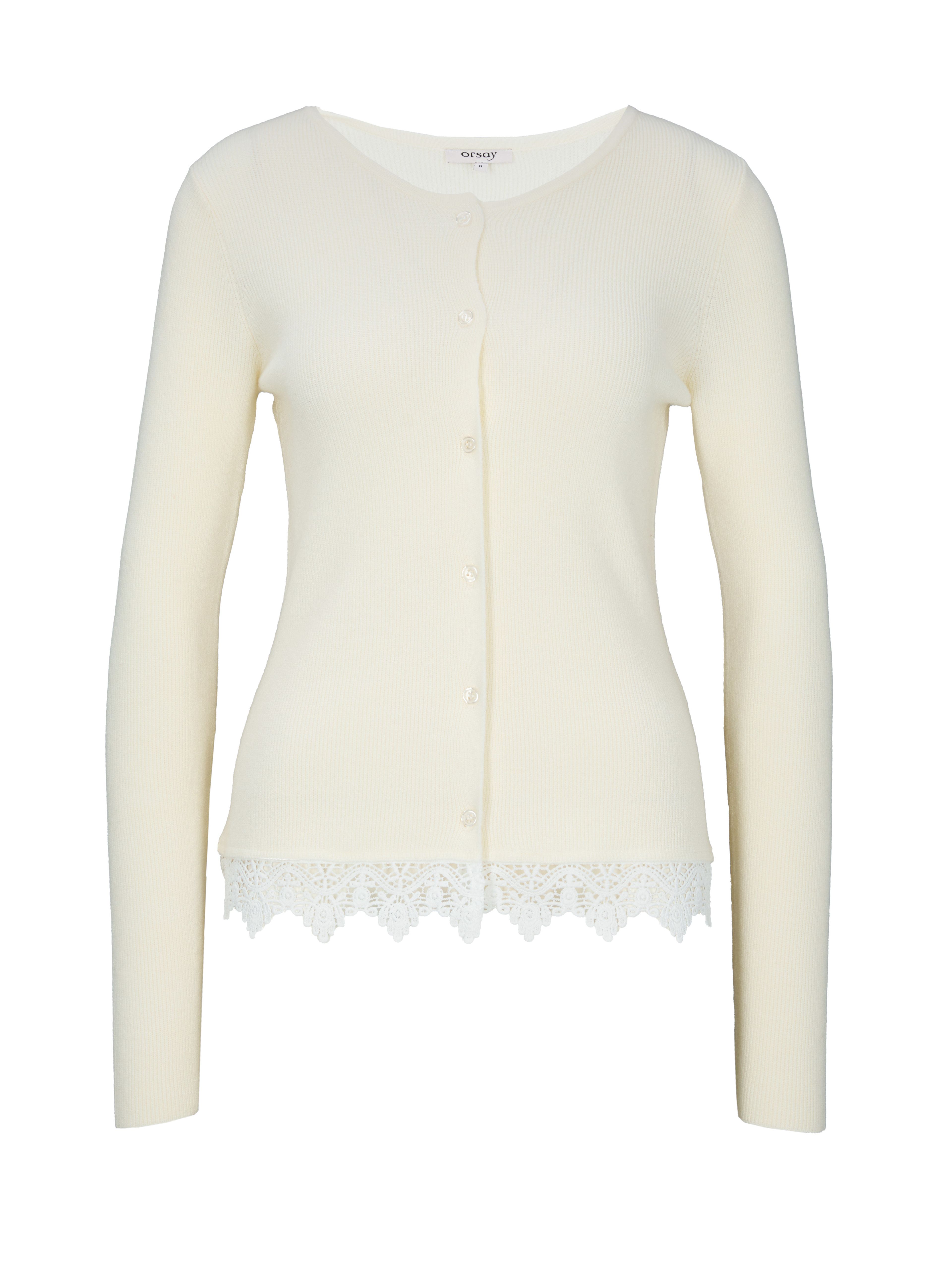 Weißer Damen-Cardigan mit langen Ärmeln ORSAY - 006